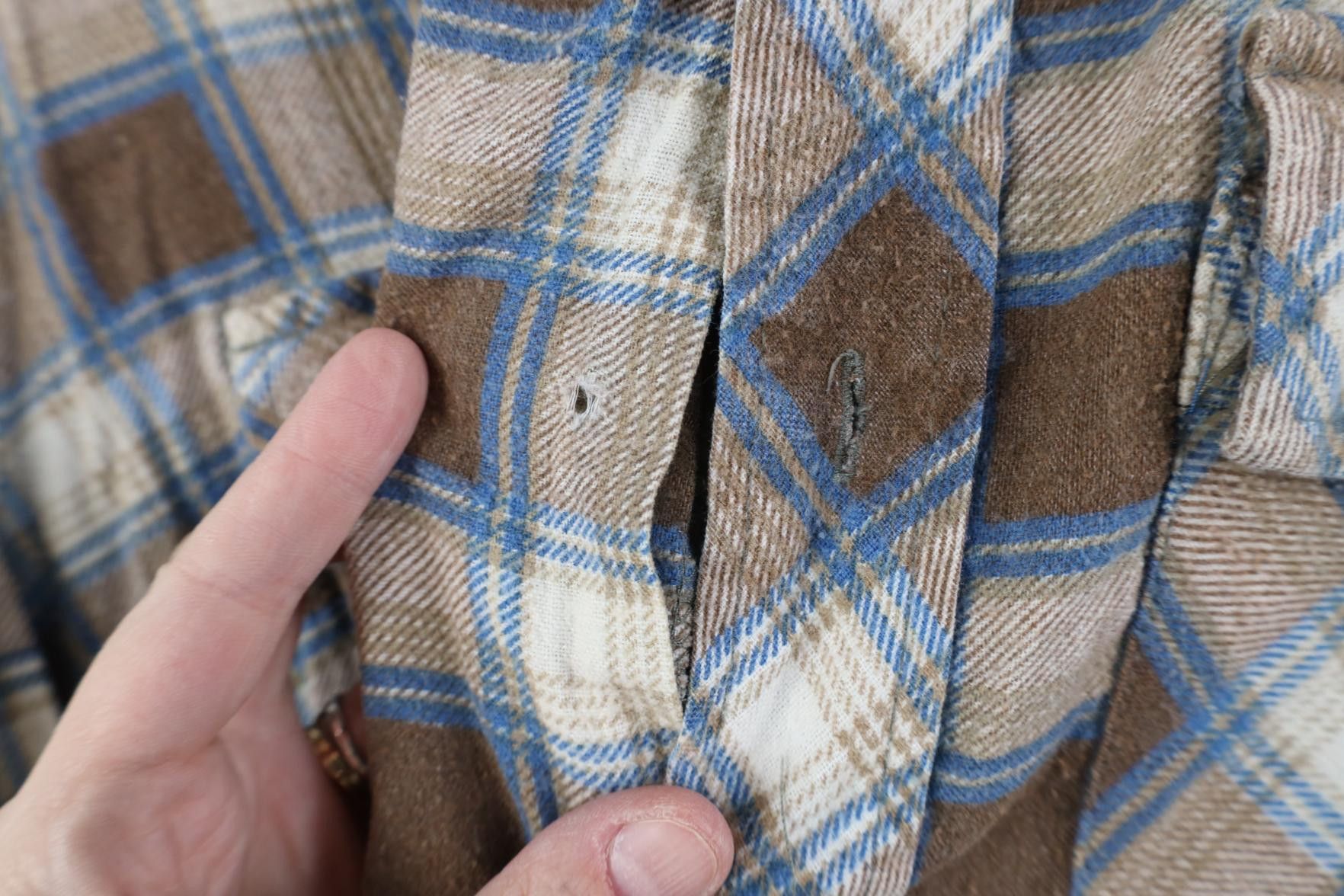 Vintage Vintage 70s Streetwear Western Flannel Button Shirt Plaid Size US L / EU 52-54 / 3 - 4 Thumbnail