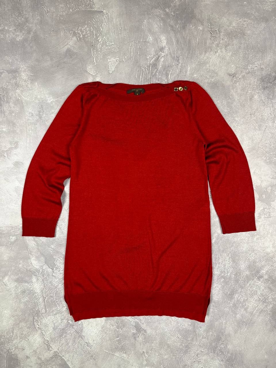 Louis Vuitton Louis Vuitton Red Wool Cashmere Silk Sweater Knit Buttons Size S / US 4 / IT 40 - 1 Thumbnail