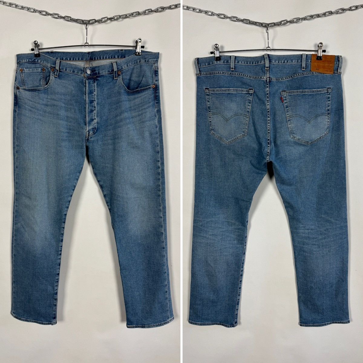 Levi's Levi’s Premium 501 Slim Fit Jeans Light Blue Denim W40 L32 Size US 40 / EU 56 - 1 Thumbnail
