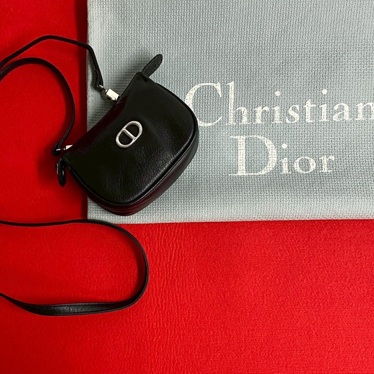 Dior Dior Christian Dior CD Logo Leather Mini Shoulder Bag Leather Shoulder Bag Size ONE SIZE - 1 Thumbnail