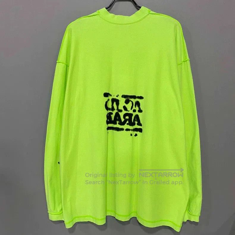 Balenciaga Balenciaga Green Logo Long Sleeve Top. Size US XXL / EU 58 / 5 - 3 Thumbnail
