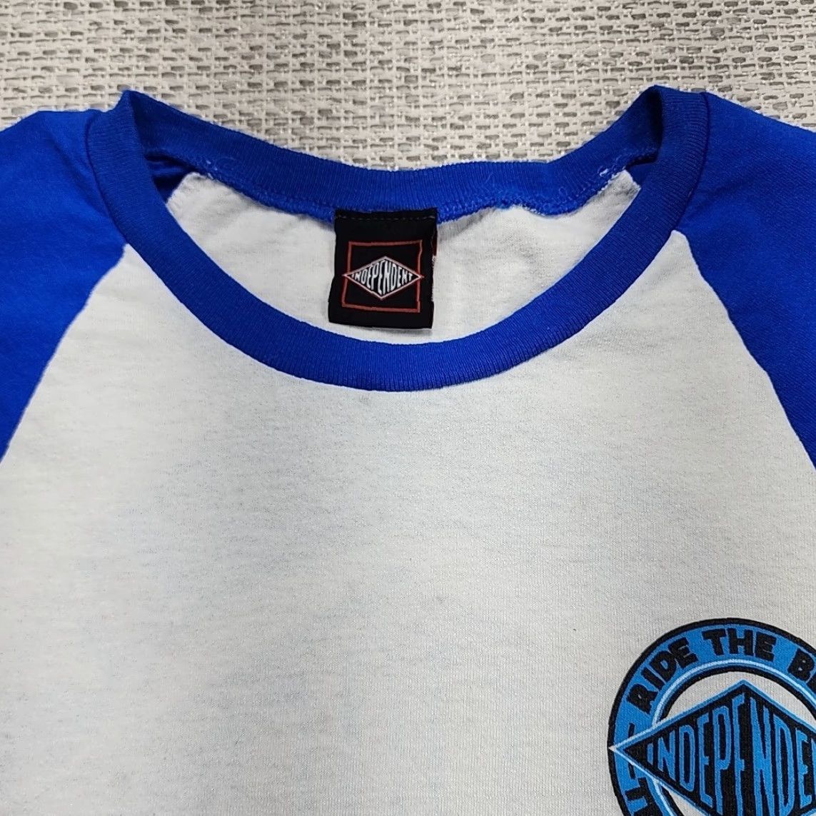 Vintage Independent Shirt Adult Small White Raglan Built To Grind Logo Graphic Tee Skate Mens Size US S / EU 44-46 / 1 - 5 Thumbnail