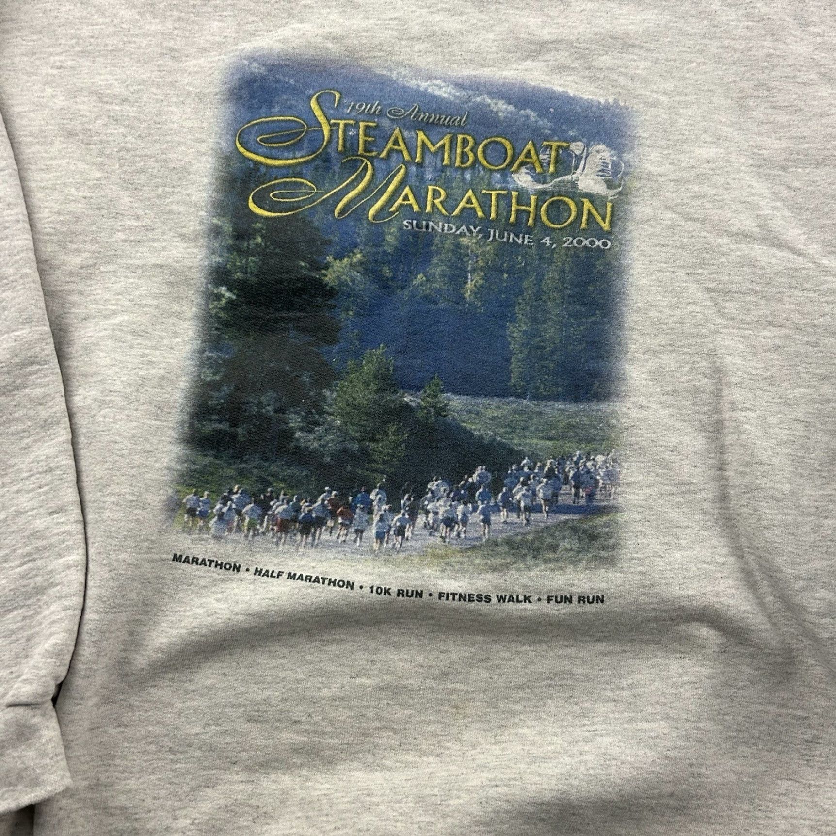Hanes VINTAGE 2000 Steamboat Marathon Crewneck Sweatshirt Men's Large Gray Size US L / EU 52-54 / 3 - 2 Thumbnail