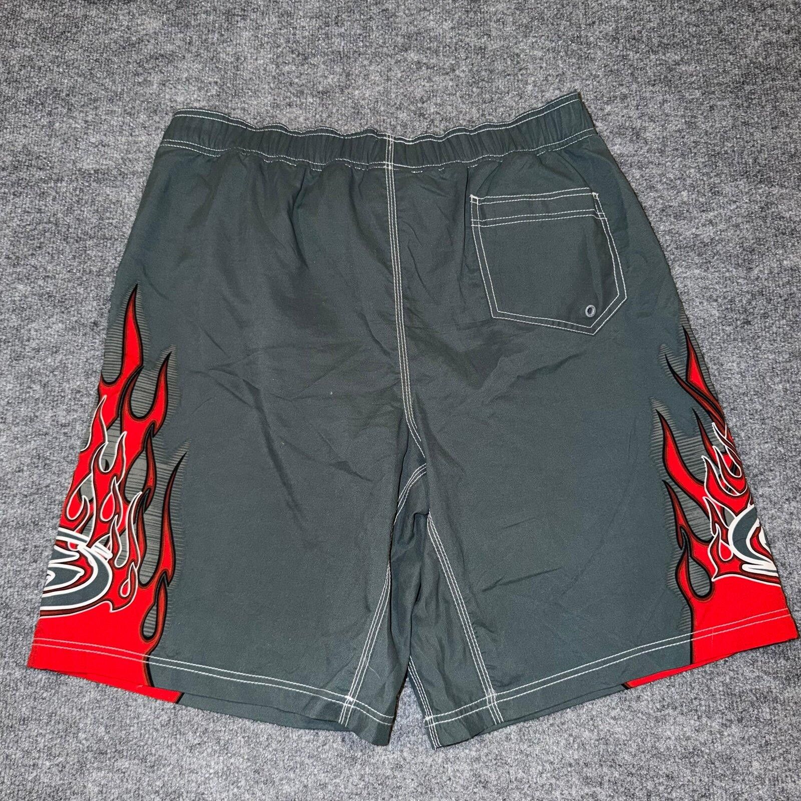 Gotcha Gotcha Red Flames Surf Board Shorts Mens LG VTG Y2K 90s Rare Size US 34 / EU 50 - 5 Thumbnail