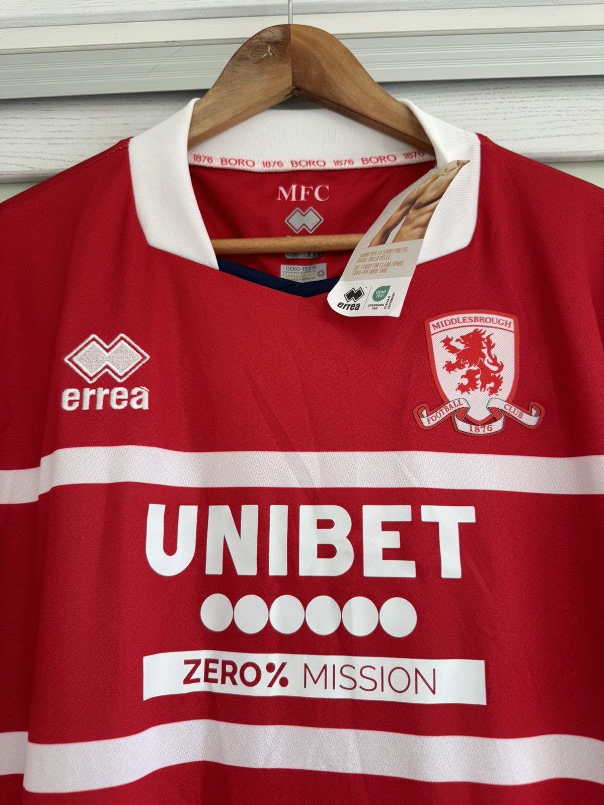 Errea Middlesbrough 2023-2024 Home Soccer Jersey Football Shirt Size US XXL / EU 58 / 5 - 6 Thumbnail