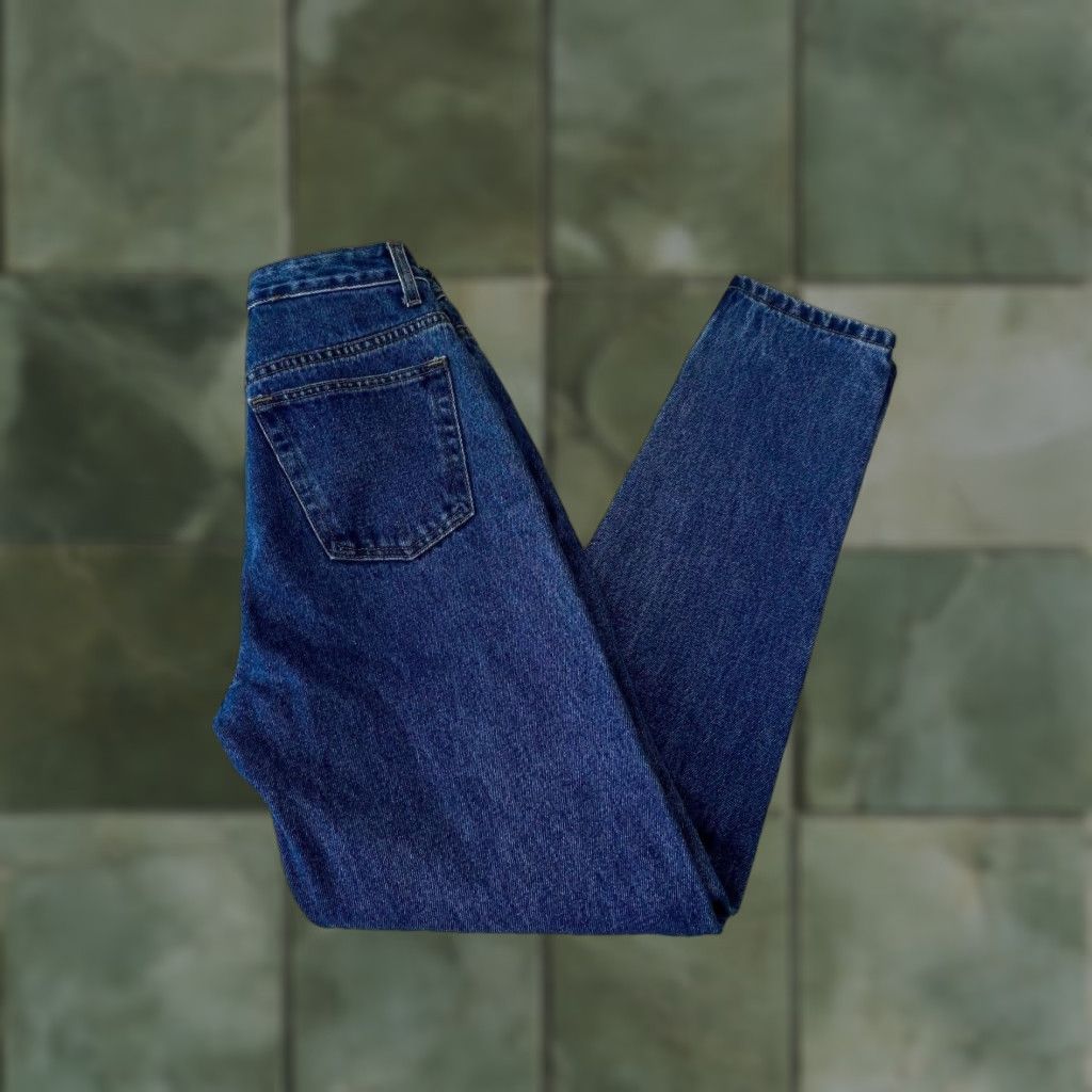 Vintage VINTAGE Frederick's of Hollywood Women Mom Jeans 7 Juniors High Waist Blue Gold Beads Size 28" / US 6 / IT 42 - 1 Thumbnail
