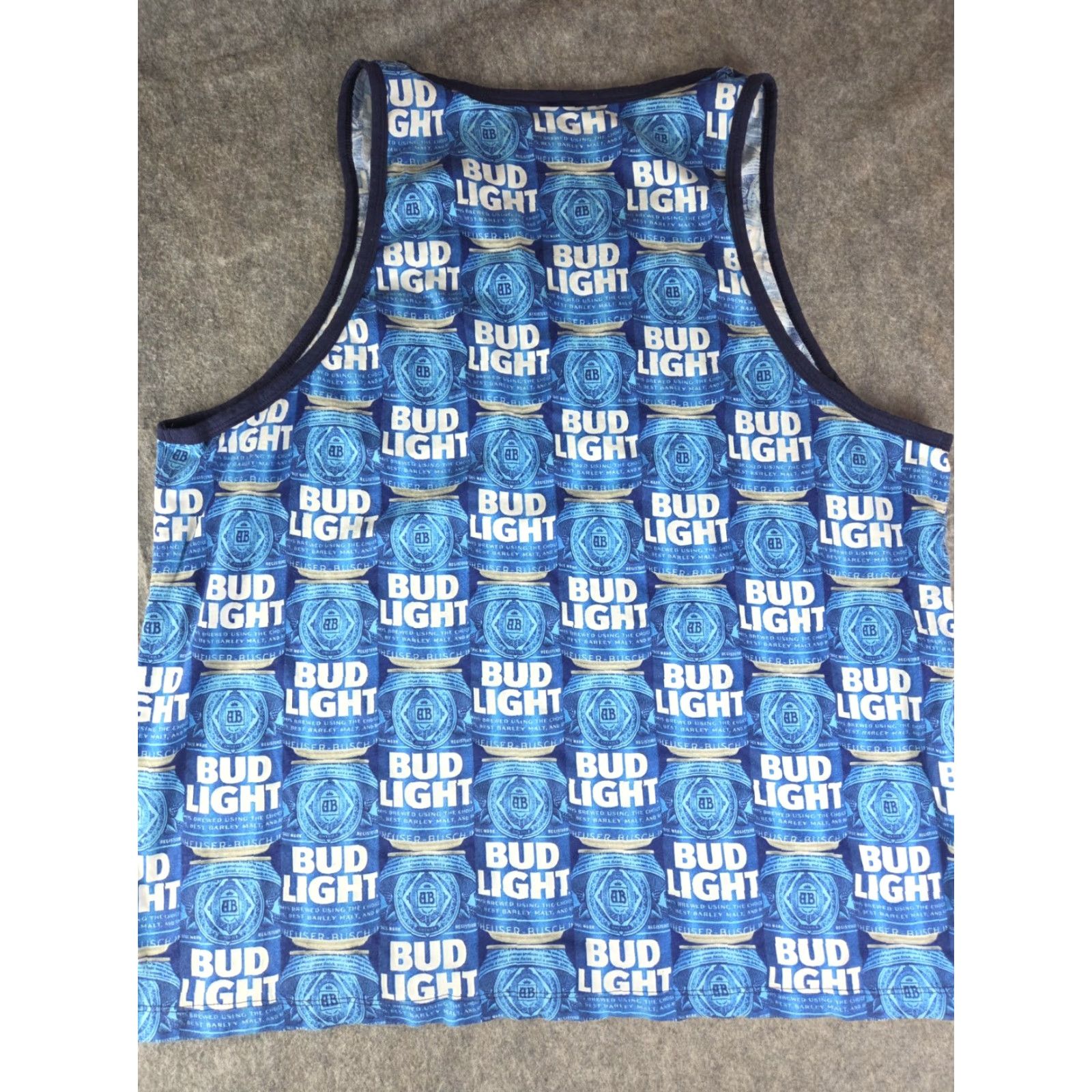 Vintage Bud Light Tank Top Mens 2XL Blue White AOP Graphic Shirt Size US XXL / EU 58 / 5 - 4 Thumbnail