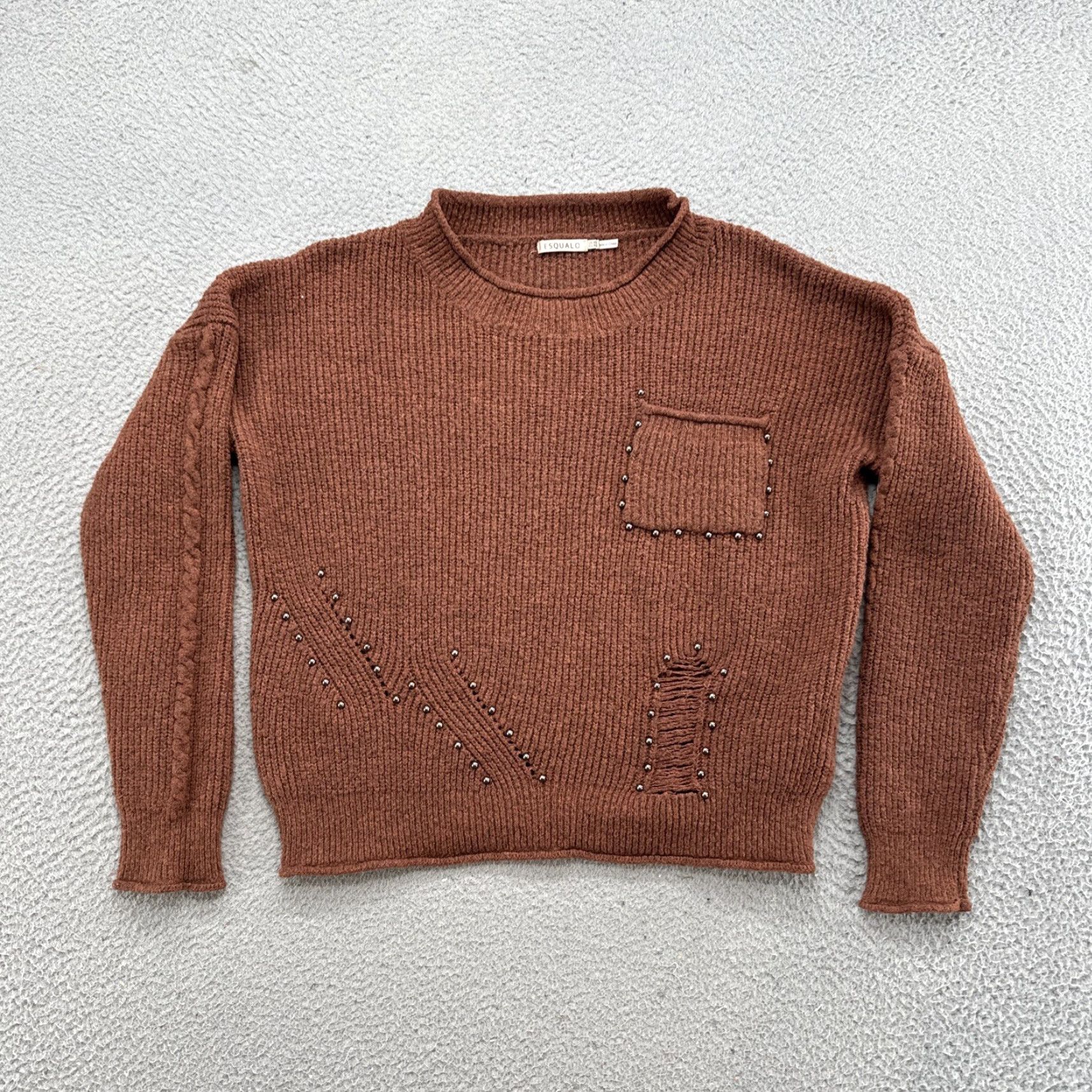 Vintage Esqualo Distressed Knit Brown Pullover Sweater Women’s XS Size Brown Knit Pullover Regular Women Esqualo Pullover Sweater XS Size XS / US 0-2 / IT 36-38 - 2 Thumbnail
