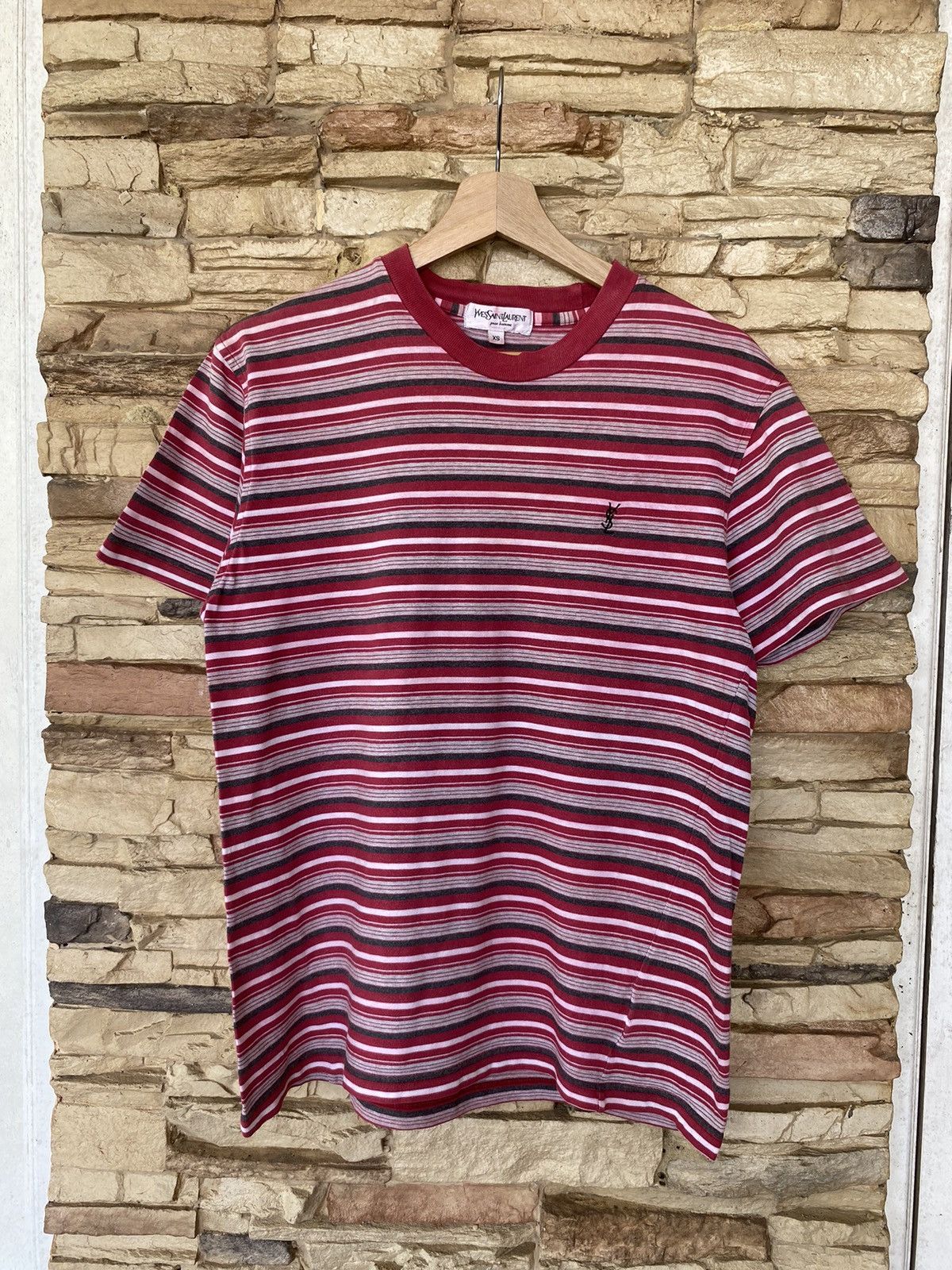 Vintage Vintage Yves Saint Laurent Pour Homme Stripe Tees Size US XS / EU 42 / 0 - 2 Thumbnail