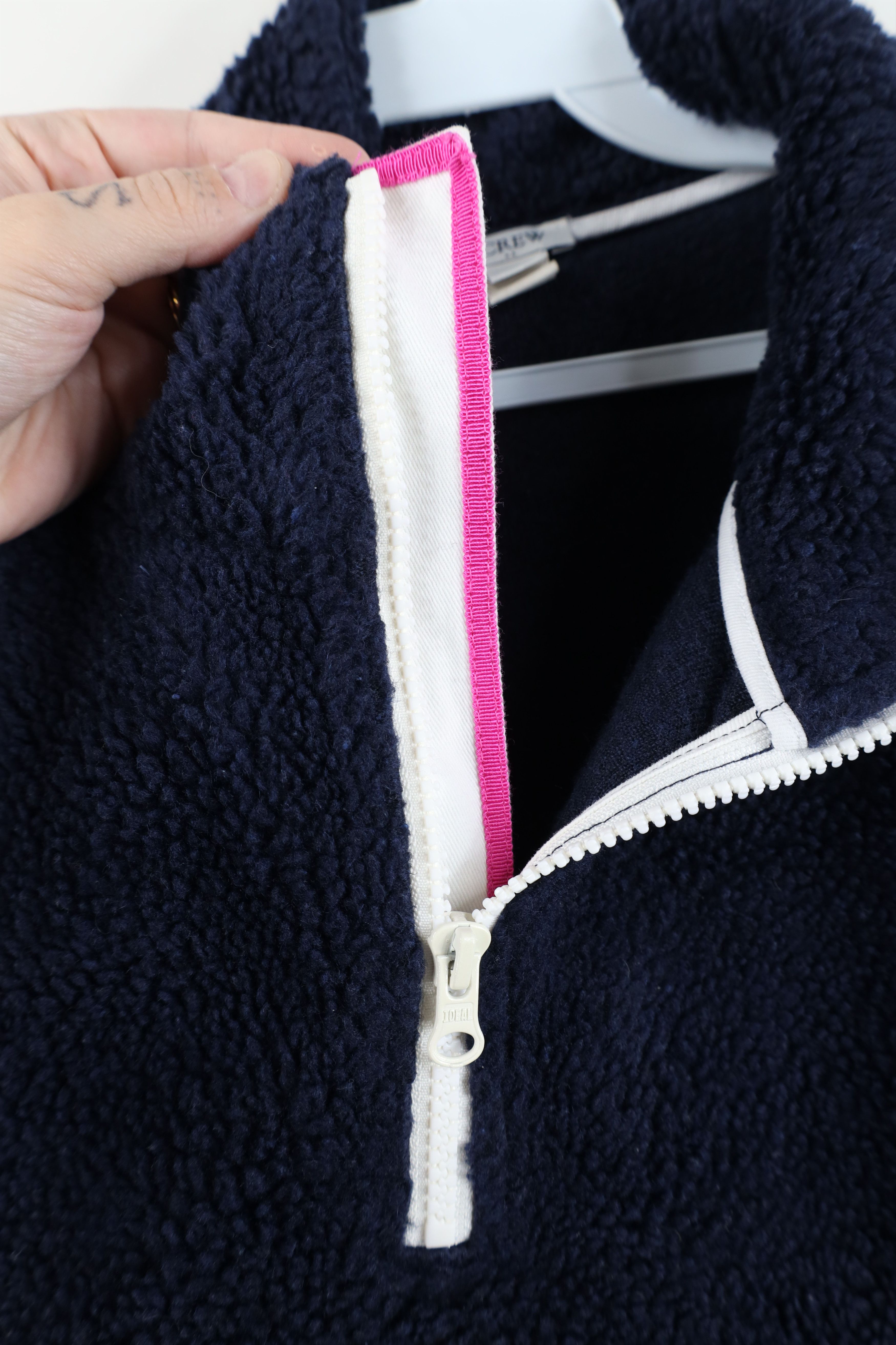J.Crew J Crew Deep Pile Fleece Half Zip Pullover Sweater Navy Blue Size M / US 6-8 / IT 42-44 - 5 Thumbnail
