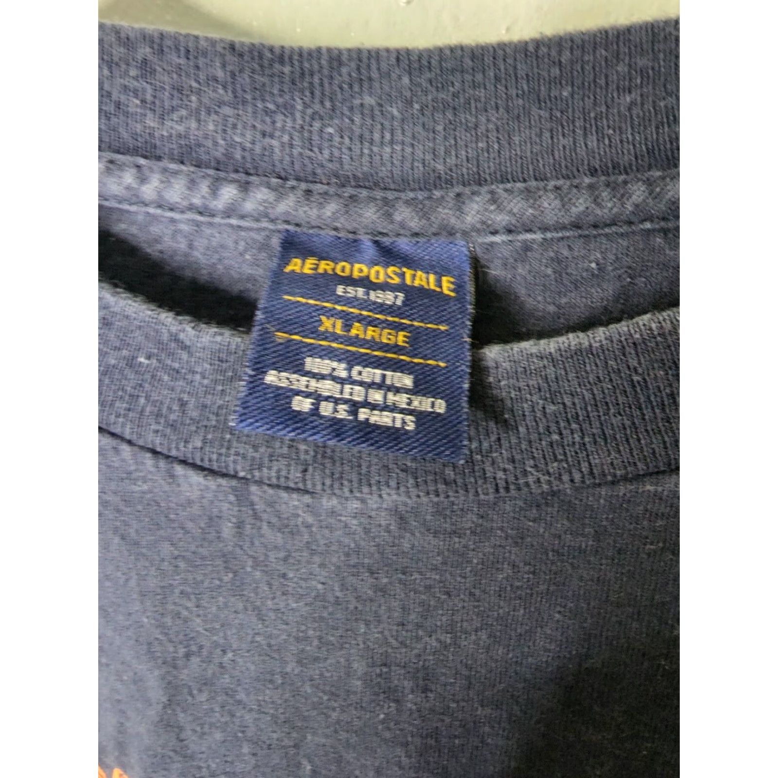Aeropostale VINTAGE Aeropostle T-Shirt Mens XL New York Distressed 90s Blue Cotton Jersey Crew Neck Short Sleeve United We Stand Graphic Print Mens Size XL Size US XL / EU 56 / 4 - 4 Thumbnail