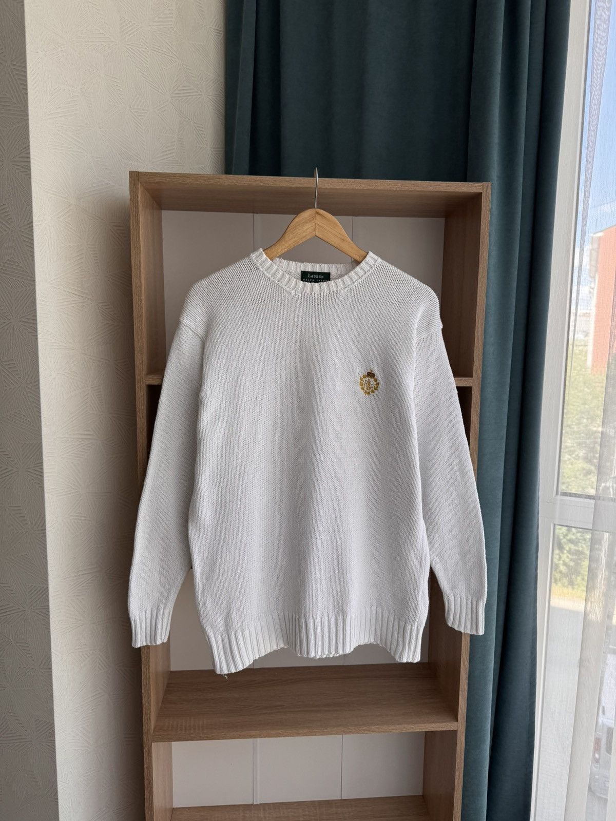 Polo Ralph Lauren Vintage Lauren Ralph Lauren White Knit Cotton Sweater Size S / US 4 / IT 40 - 1 Thumbnail
