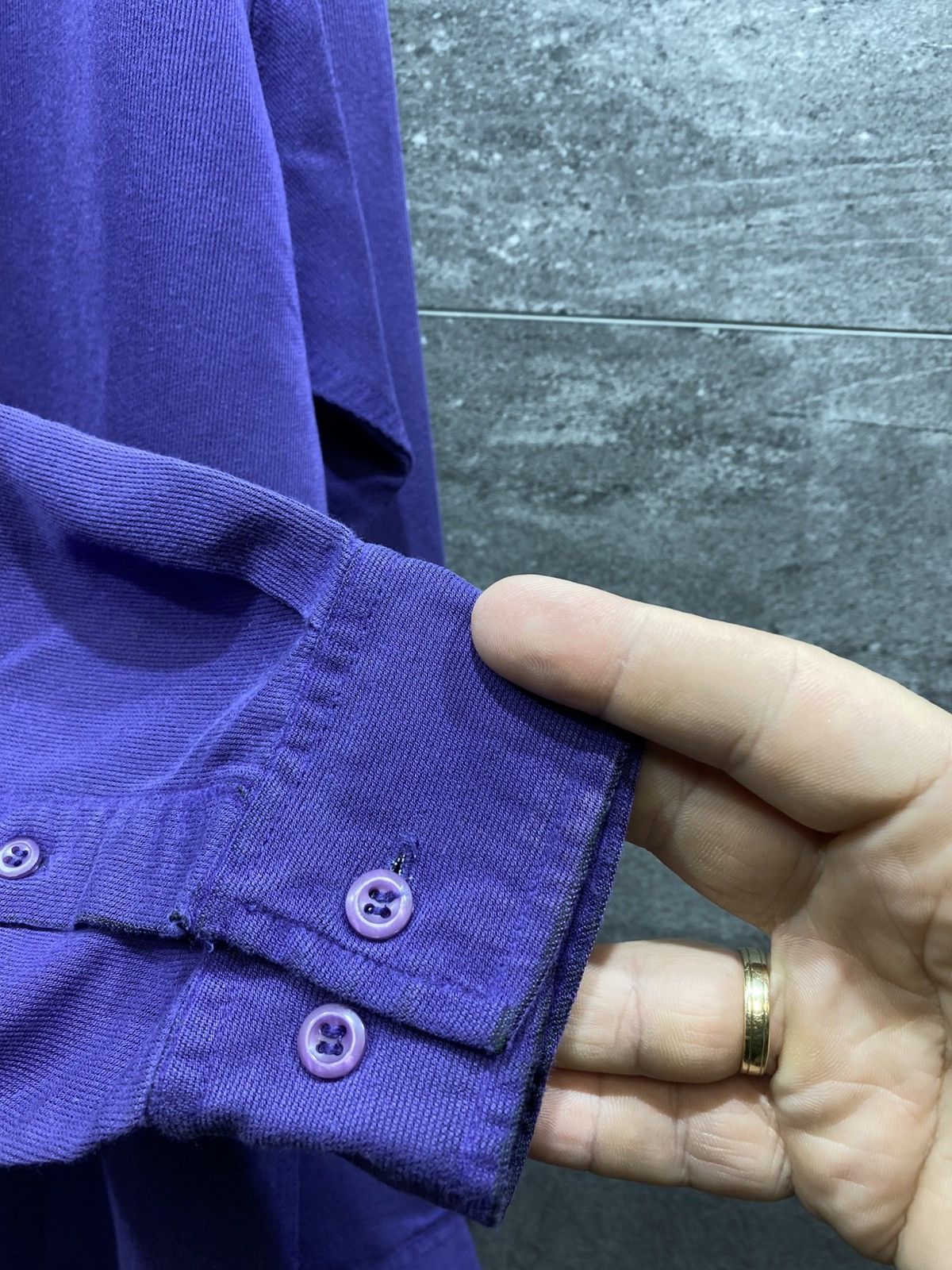Yves Saint Laurent Vintage Yves Saint Laurent YSL Purple Button Up Shirt Size US XXL / EU 58 / 5 - 11 Thumbnail