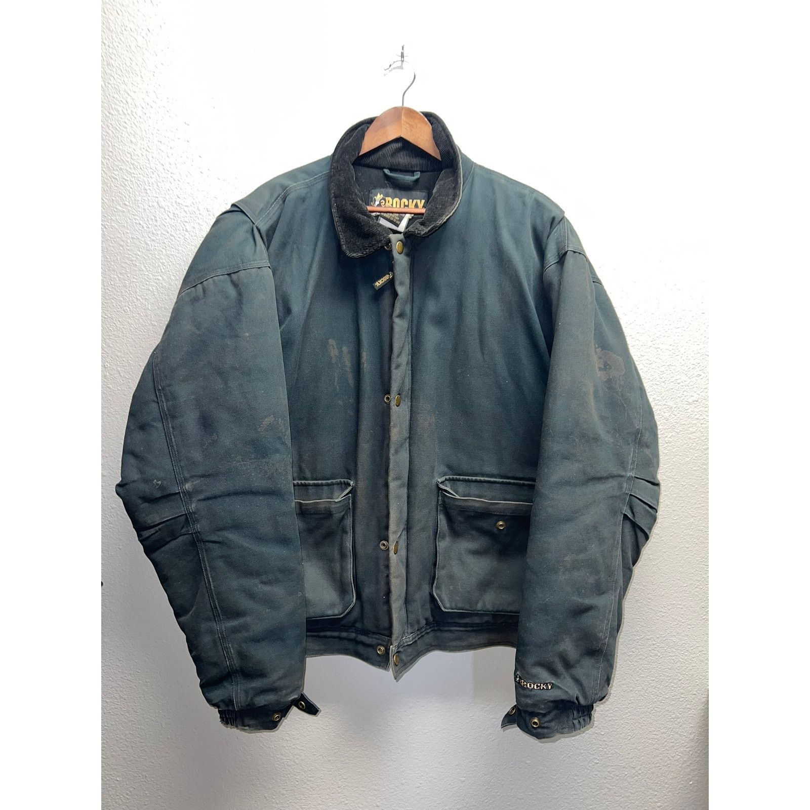 Vintage Vintage Work Wear Black Jacket Rocky Full Zip Heavy VTG XL Size US XL / EU 56 / 4 - 1 Thumbnail