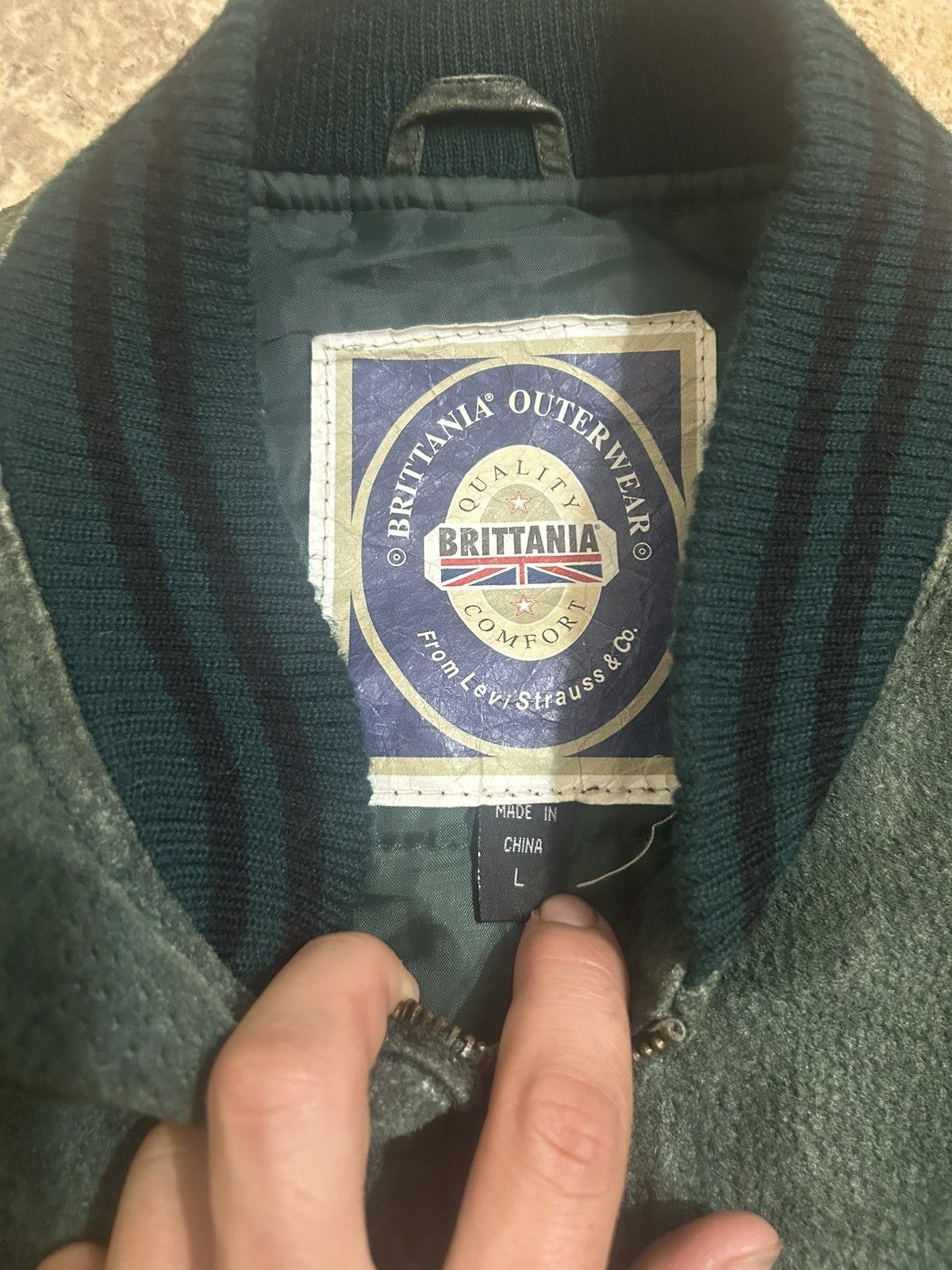 Genuine Leather × Levi's × Vintage Brittania Outerwear genuine bull hide varsity jacket Size US L / EU 52-54 / 3 - 5 Thumbnail