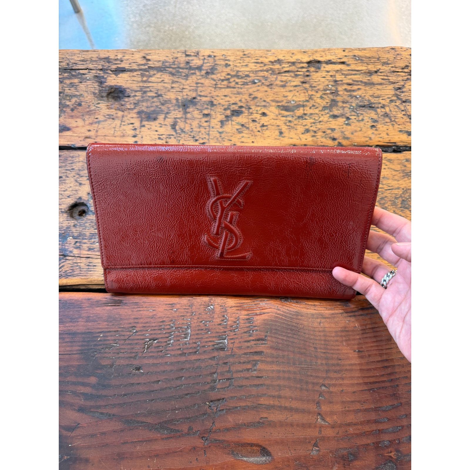 Yves Saint Laurent YSL Belle de Jour Patent Leather Clutch Bag Size ONE SIZE - 6 Thumbnail
