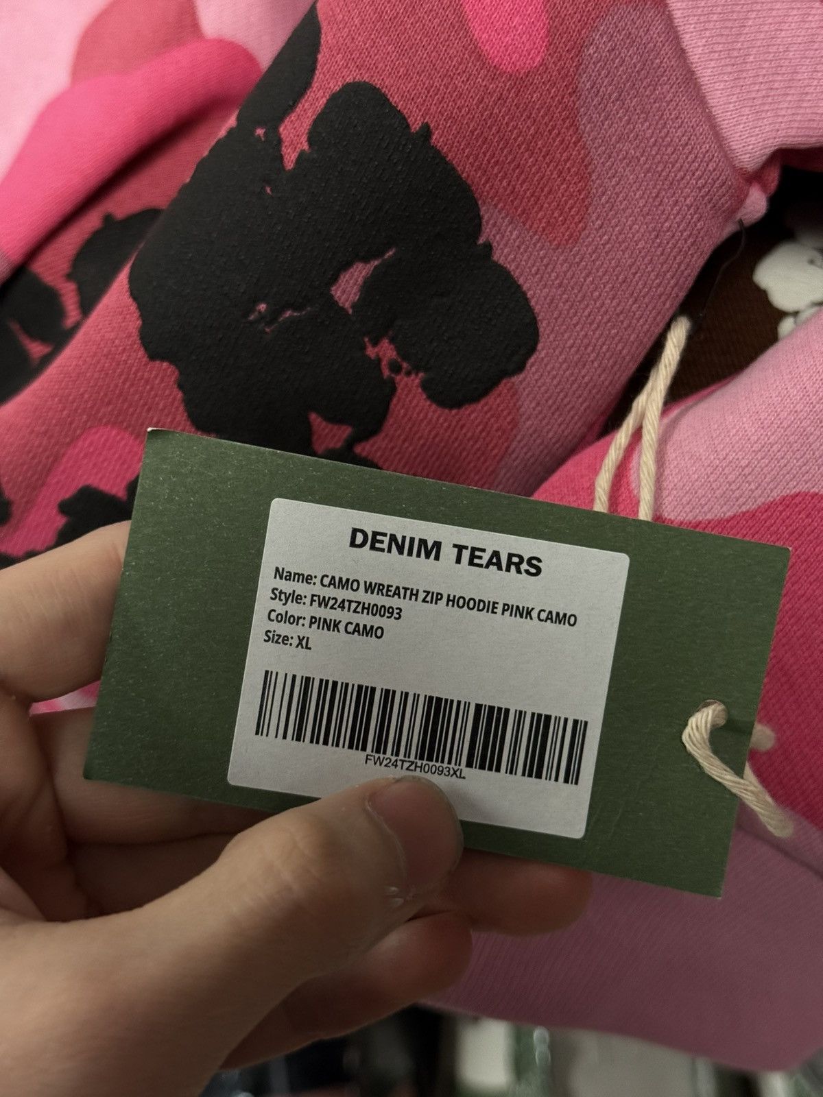 DENIM TEARS Denim Tears Pink Camo Cotton Wreath Zip Up Hoodie XL (NEW) Size US XL / EU 56 / 4 - 12 Thumbnail