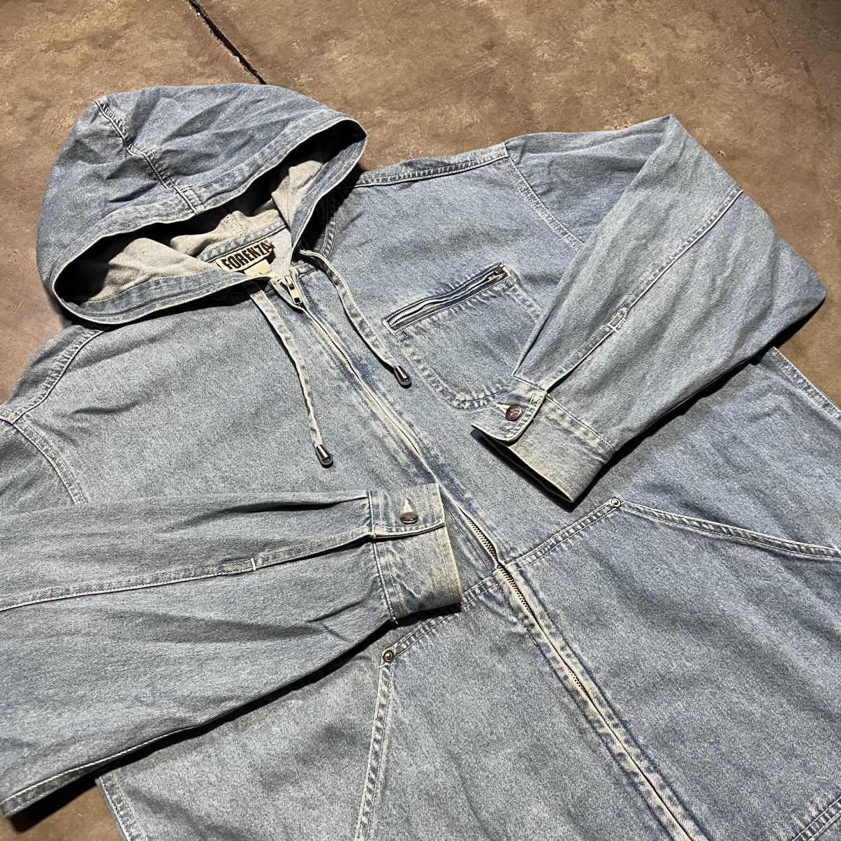 Vintage Vintage 90s Denim Chore Jacket Parka Overcoat Trench Faded Size US L / EU 52-54 / 3 - 6 Thumbnail