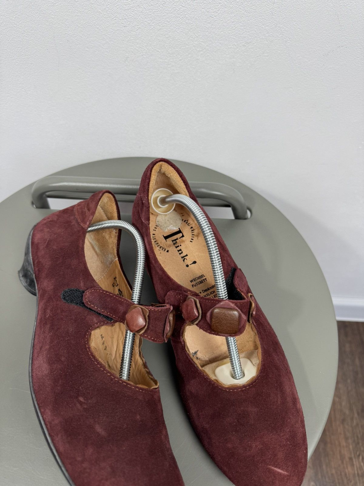 Other Think Burgundy Suede Mary Jane Shoes Low Heel Women’s EU 38 Size US 7 / IT 37 - 3 Thumbnail