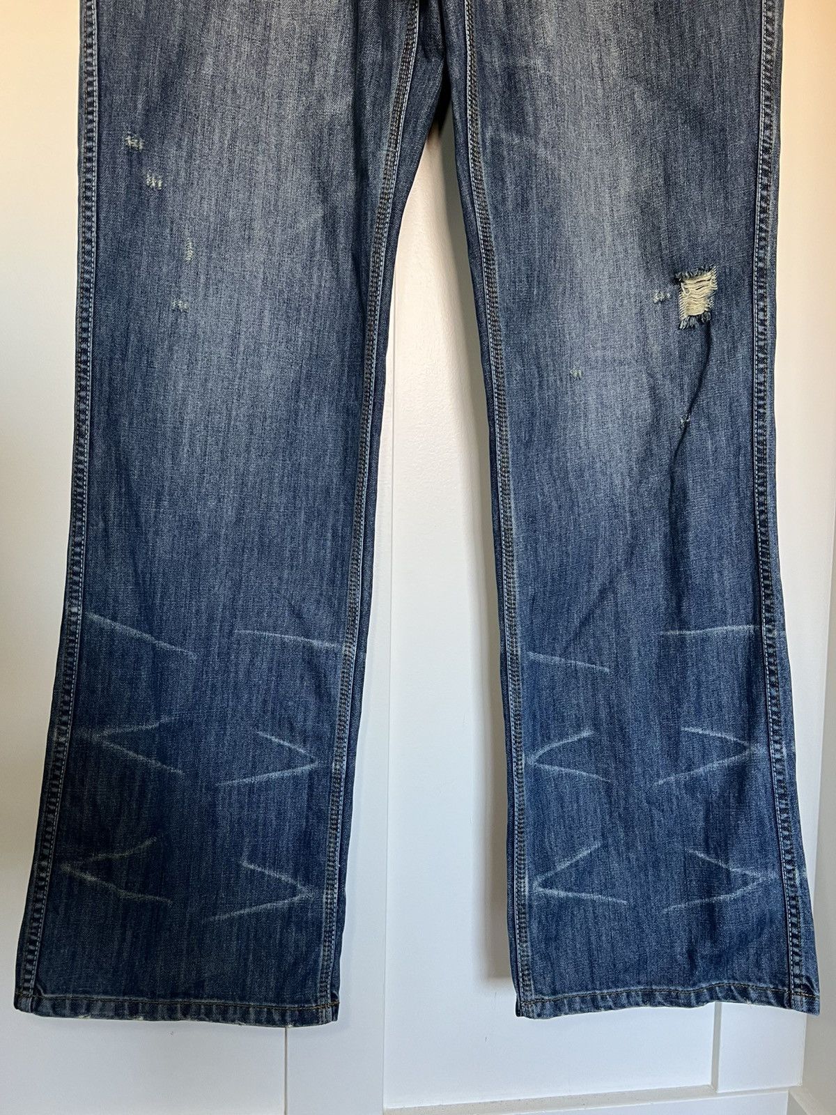 A&G Rock Vintage Dussault leather patchwork loose bootcut jeans Size US 38 / EU 54 - 8 Thumbnail