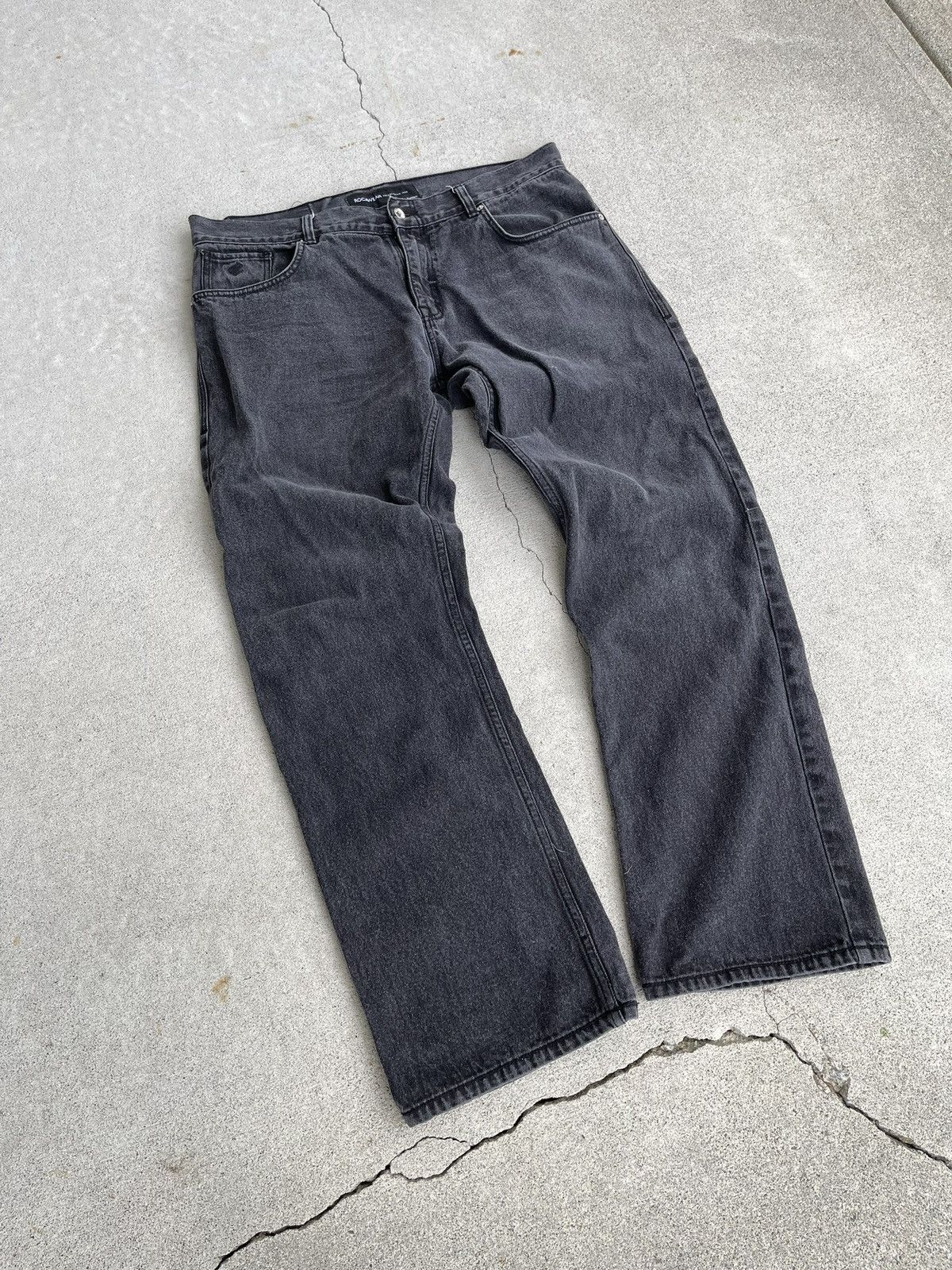 Rocawear Vintage Y2K Rocawear Baggy Embroidered Black Denim Jeans Size US 38 / EU 54 - 2 Thumbnail