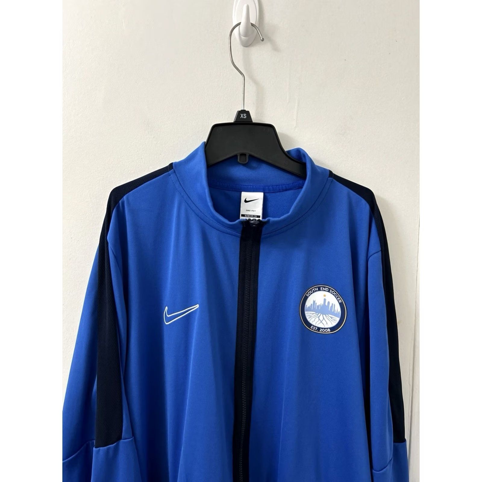 Nike Nike Track Jacket Mens XXL Blue Slim Dri-Fit Full Zip 2XL Pro Combat Soccer Logo Jersey Casual Activewear Size US XXL / EU 58 / 5 - 2 Thumbnail