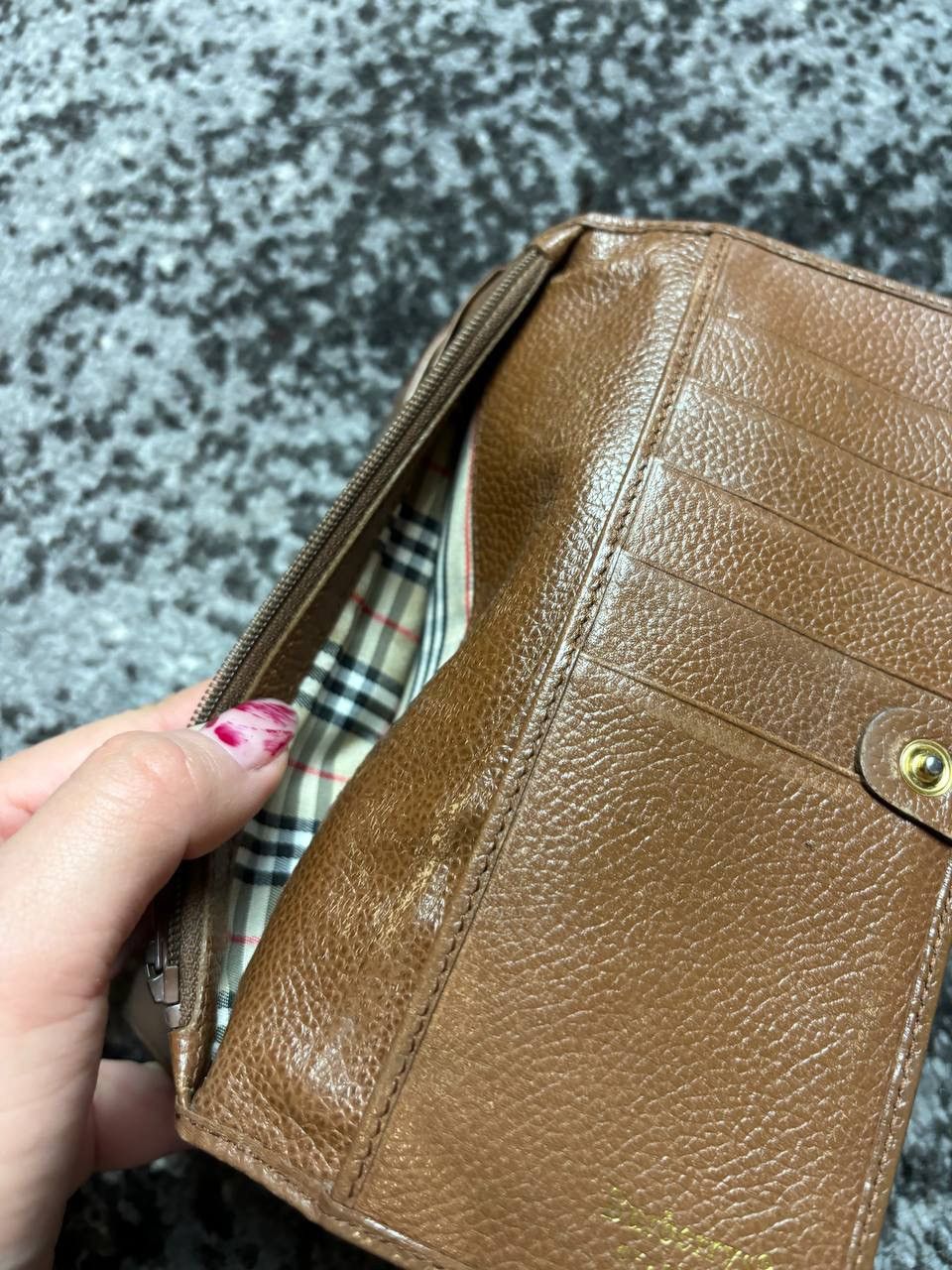 Burberry × Vintage Vintage Y2K Burberry Leather Brown Luxury Long Wallet Size ONE SIZE - 6 Thumbnail