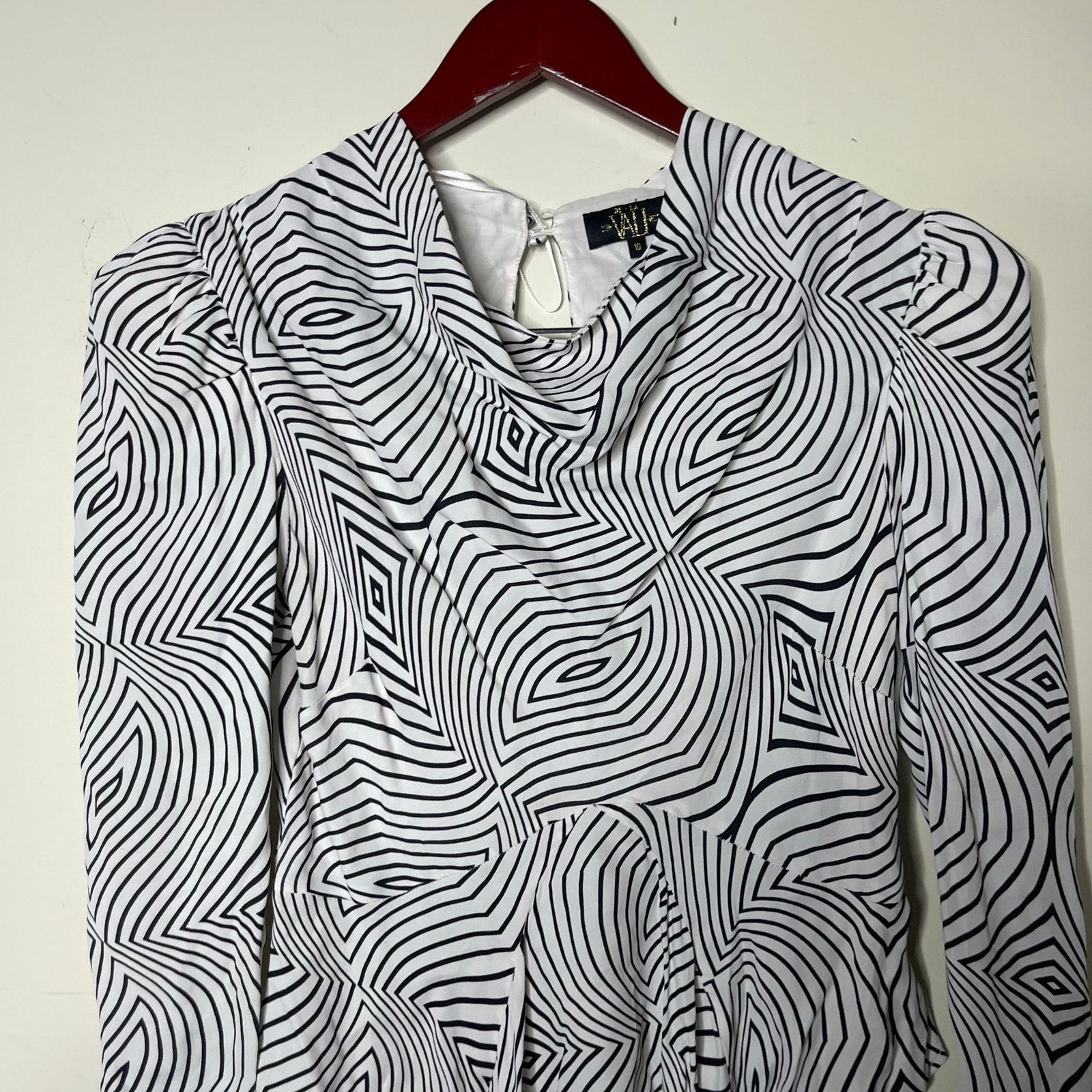 Other De La Vali Black White Trippy Bluemoon Top Blouse UK 10 US 6 Size M / US 6-8 / IT 42-44 - 6 Thumbnail