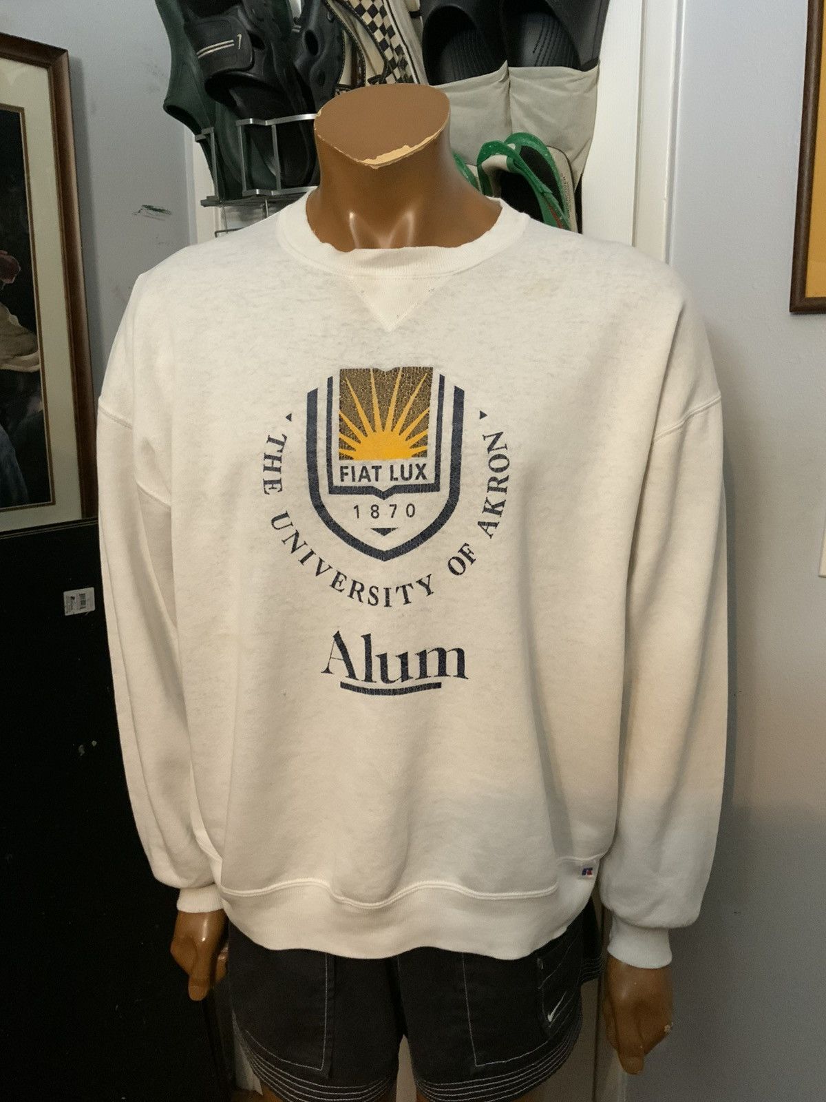 NCAA × Russell Athletic × Vintage VTG Russell University Akron Made USA Crewneck Sweatshirt Size US XL / EU 56 / 4 - 11 Thumbnail