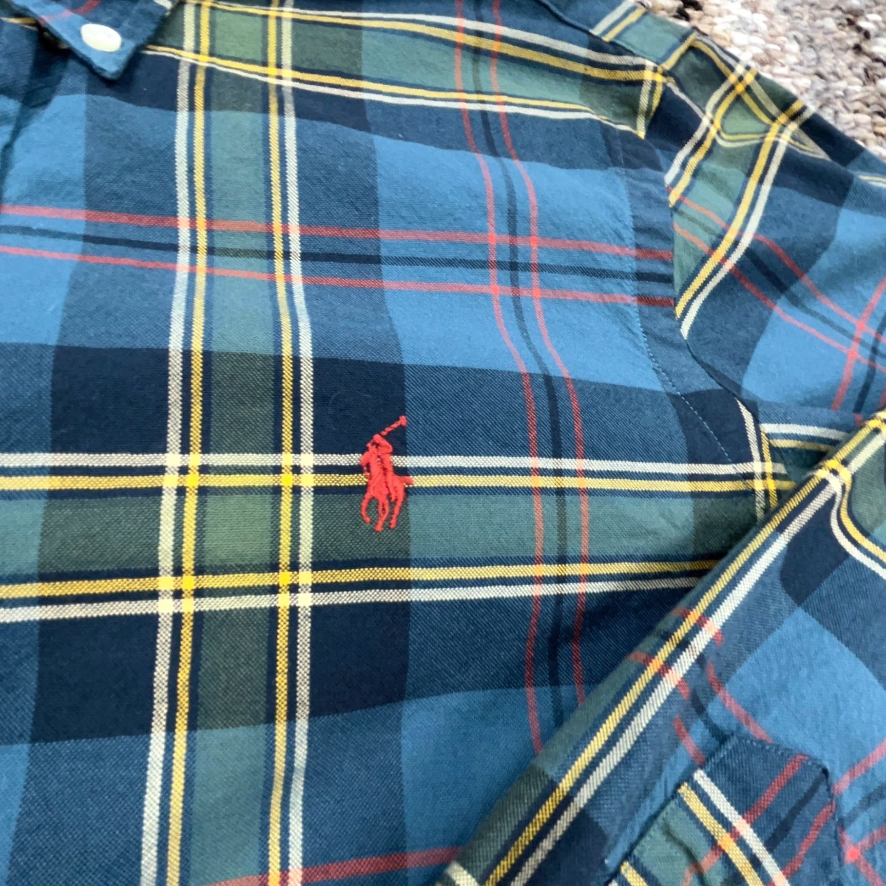 Ralph Lauren Ralph Lauren Shirt Men Small Blue Green Tartan Plaid Button Up Oxford Cloth Sl Size US S / EU 44-46 / 1 - 5 Thumbnail