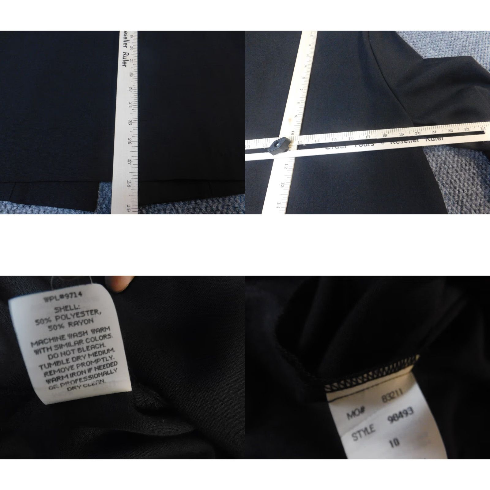 Vintage Sag Harbor Blazer Womens 10P Petite Black Notch Lapel Single-Breasted 1 Button Tuxedo Style Lightweight Fall Winter Size L / US 10 / IT 46 - 8 Thumbnail