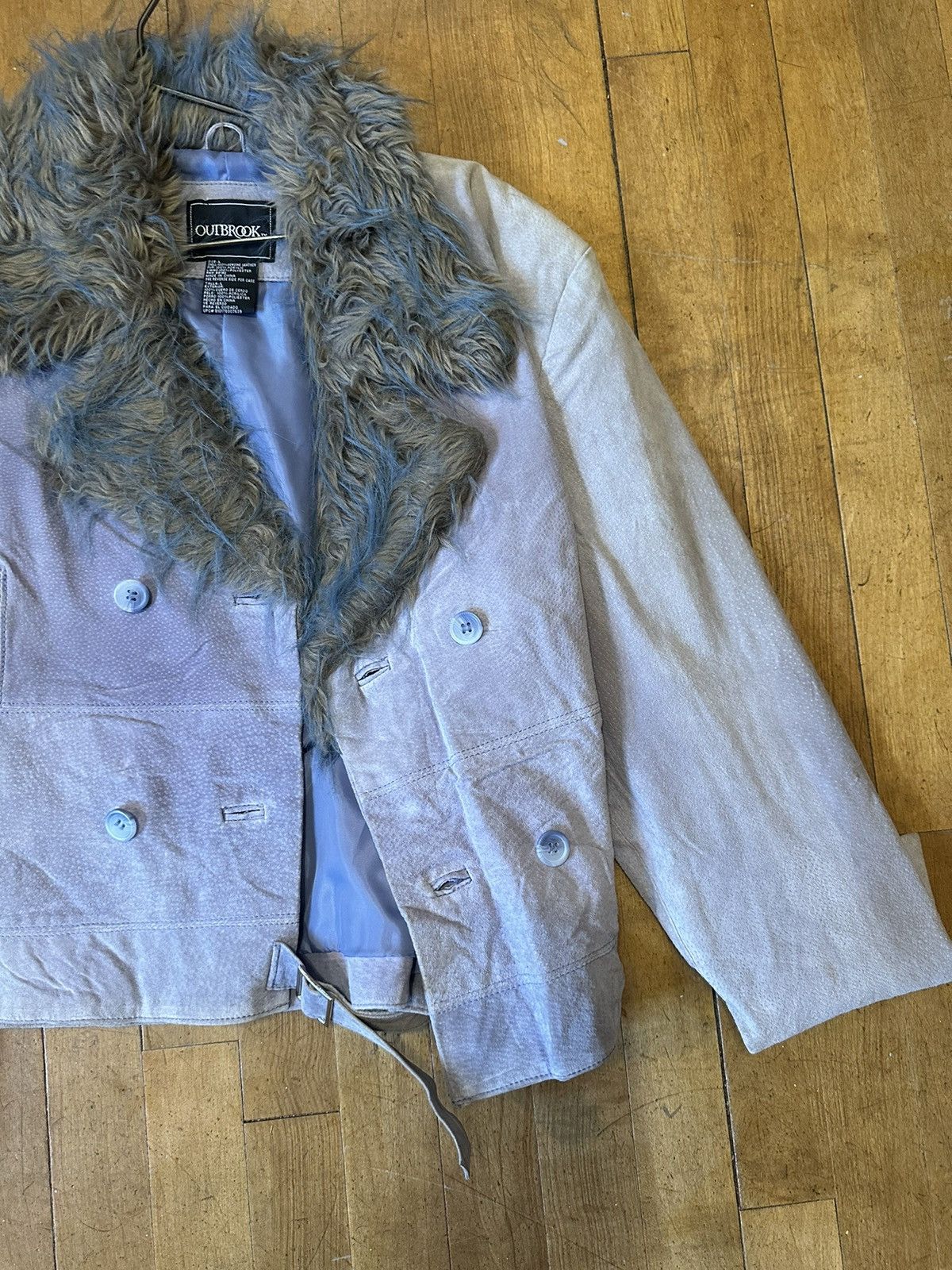 Vintage Outbrook Jacket w Blue Fur Size L / US 10 / IT 46 - 2 Thumbnail