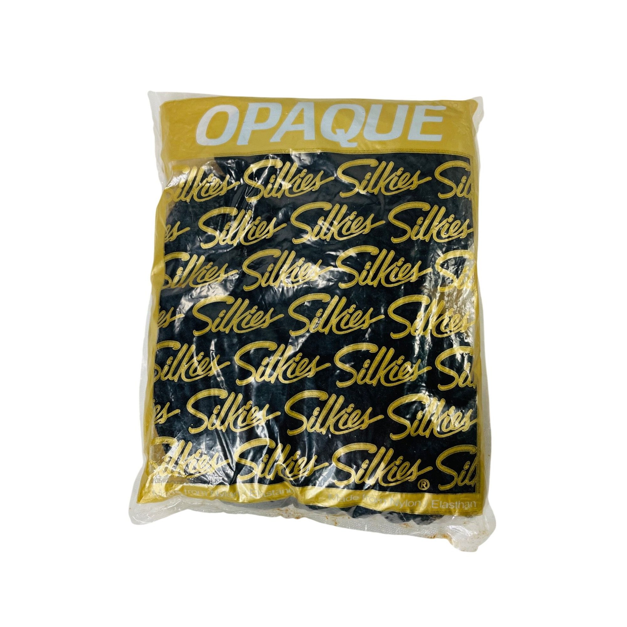 Vintage Silkies Opaque Black Pantyhose Small Nylon Blend Soft Silky Size ONE SIZE - 1 Thumbnail