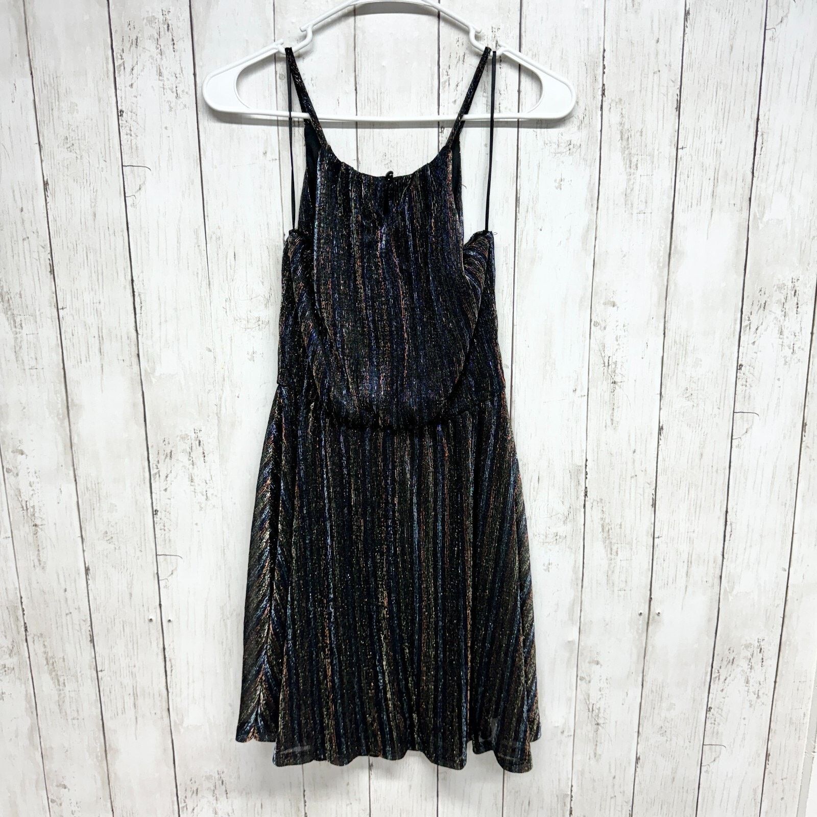 Other Francescas XS Sparkly Spaghetti Black Gold Cocktail NWT Size XS / US 0-2 / IT 36-38 - 7 Thumbnail
