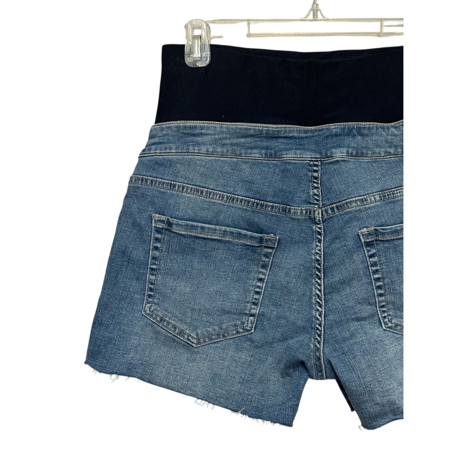 Other Angel Maternity Jean Shorts Pull On Stretch Denim Blue XS Size 33" - 5 Thumbnail
