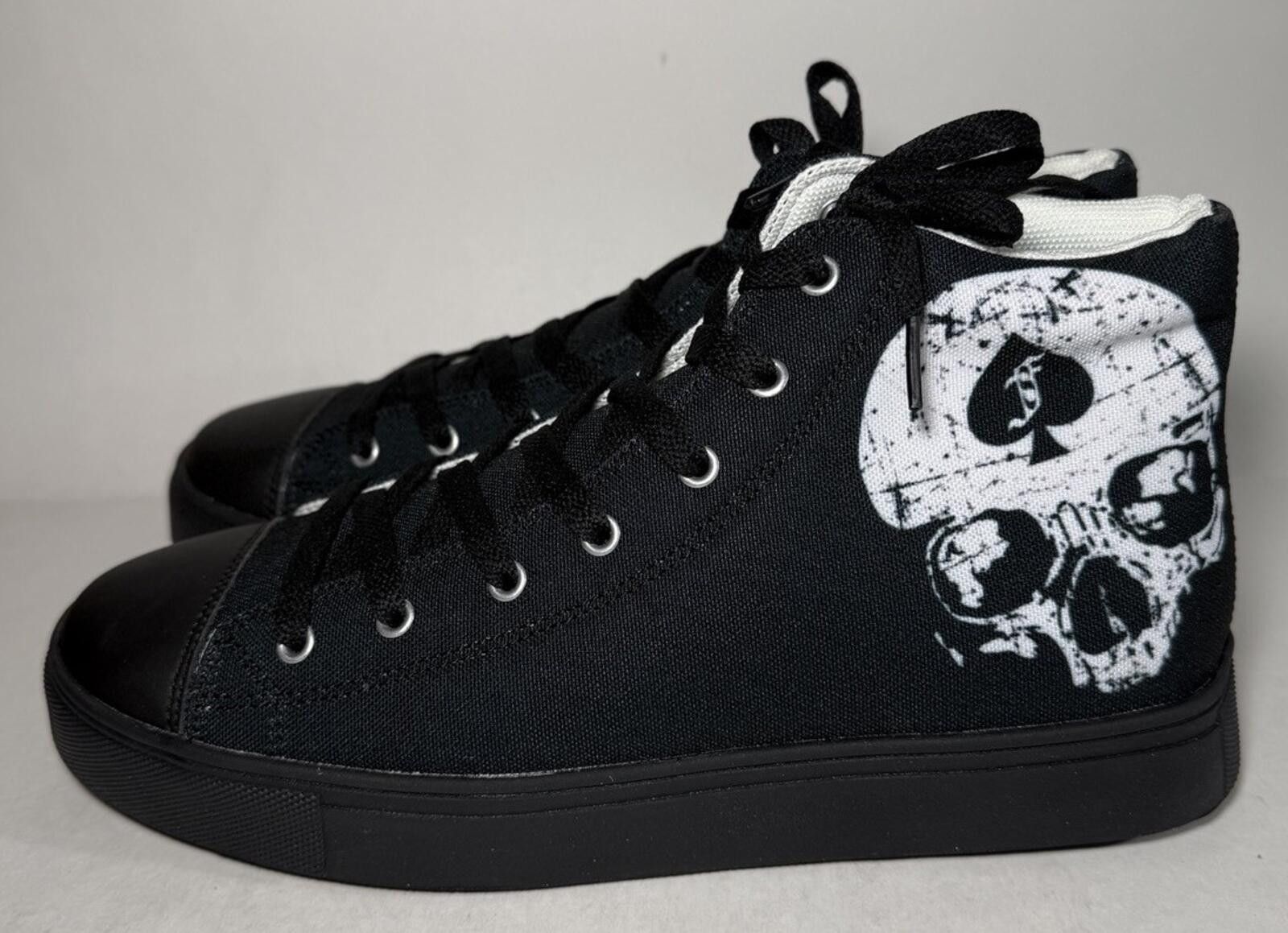 Other F8 Customs Skull Hightop Canvas Shoes Black MXDA17811 Size US 7.5 / EU 40-41 - 1 Thumbnail
