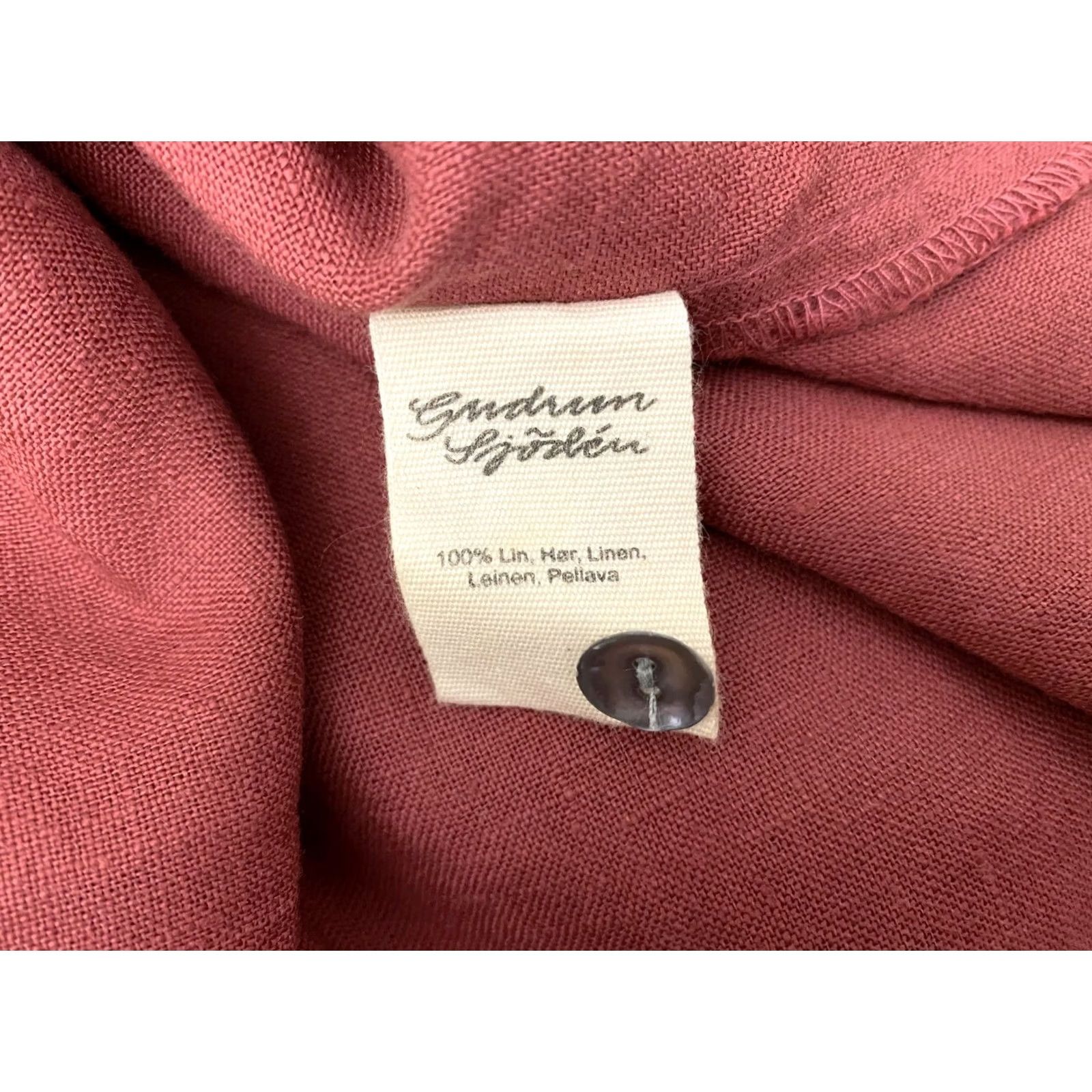 Vintage Gudrun Sjoden Dress Womens Linen Size XXL Red Knee Length Dress Size XXL / US 16-18 / IT 52-54 - 5 Thumbnail