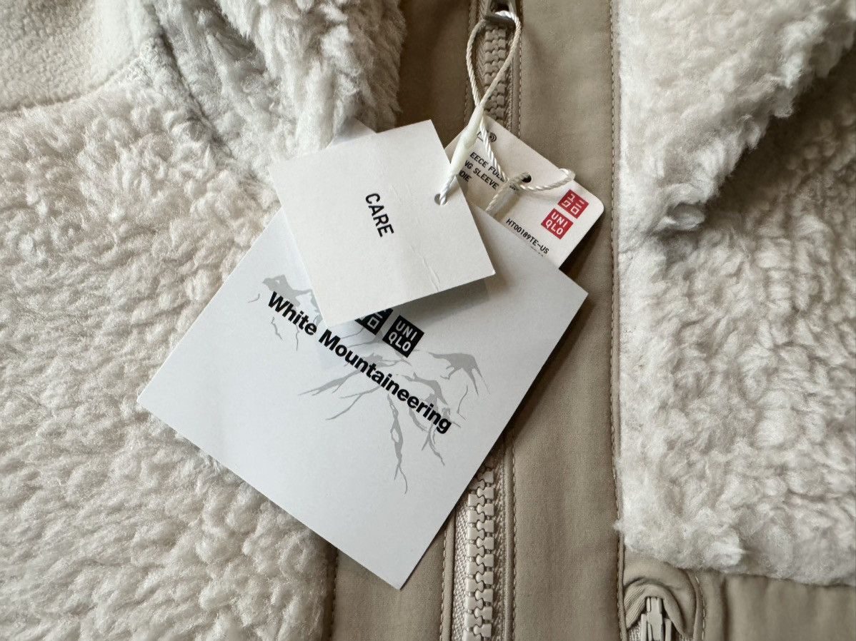 Uniqlo × White Mountaineering Medium White Fleece Long-Sleeve Hoodie Pullover Jacket Coat Size US M / EU 48-50 / 2 - 5 Thumbnail