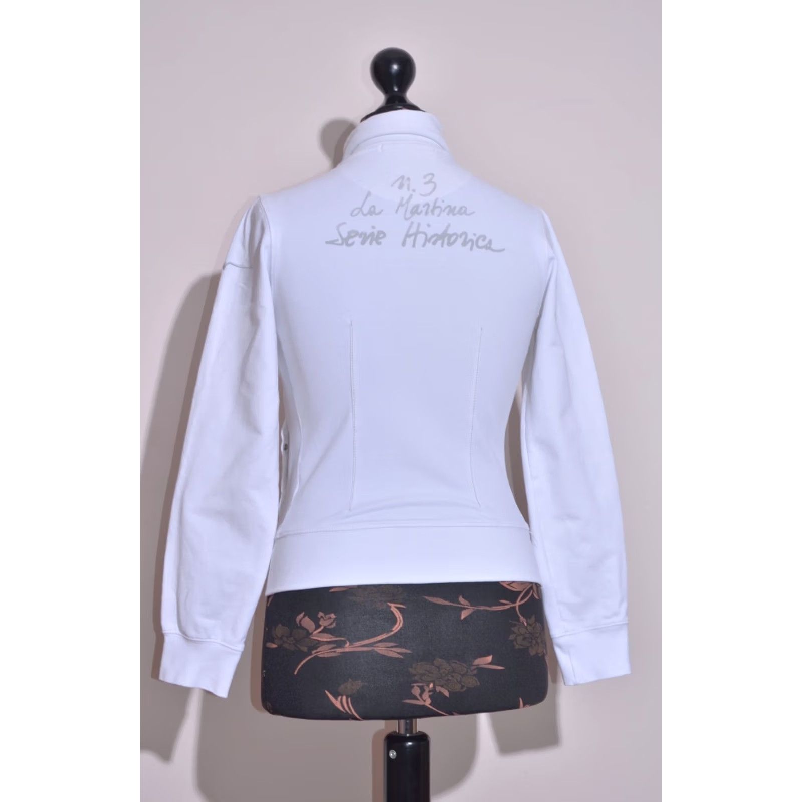 La Martina La Martina Womens White Full Zip Sweatshirt Jacket Embroidered Logo High Neck M Size M / US 6-8 / IT 42-44 - 6 Thumbnail