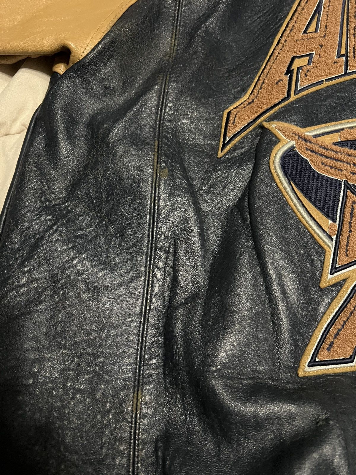 Avirex Vintage Avirex dark blue and beige leather jacket 3xl Size US XXL / EU 58 / 5 - 15 Thumbnail