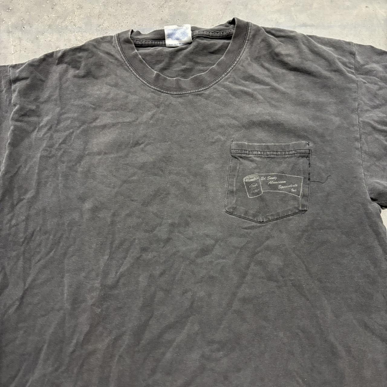 Japanese Brand × Vintage Crazy Vintage 90s Faded Black Streetwear Essential Pocket Tee! Size US L / EU 52-54 / 3 - 3 Thumbnail