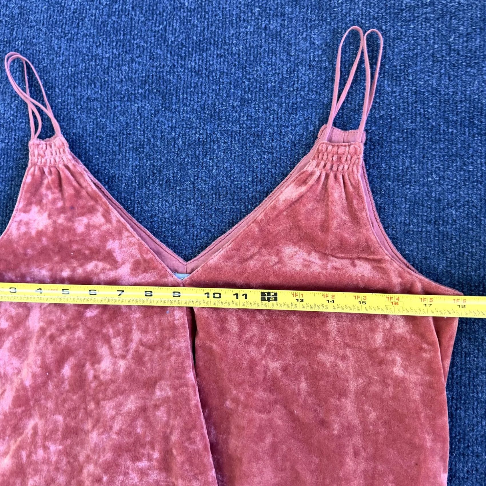 Vintage Aerie Orange Velour Tank Top Womens Small Double Strap Ruffle Hem Camisole Size S / US 4 / IT 40 - 6 Thumbnail