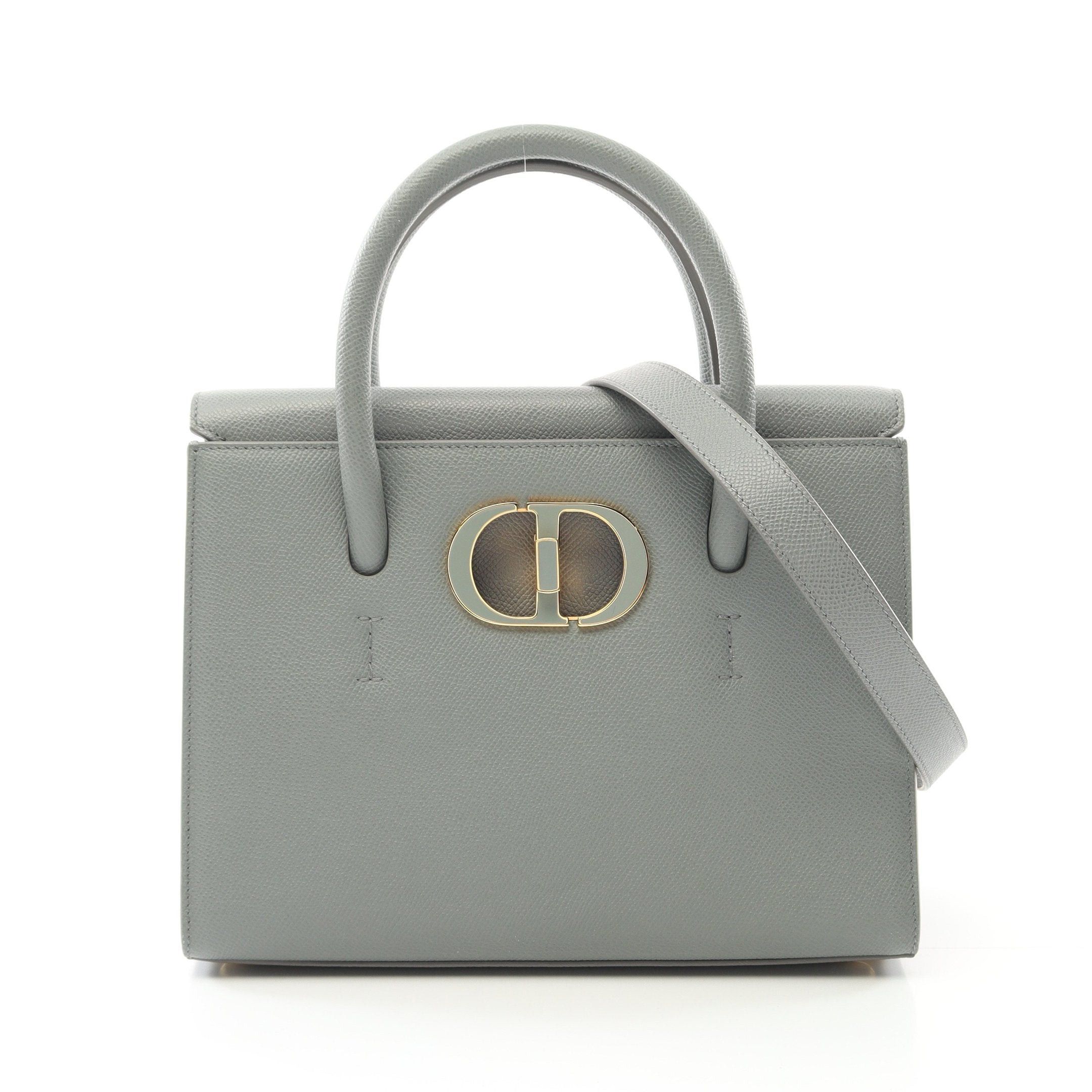 Dior Dior 30 Montaigne Saint-Honoré Handbag Leather Gray Green Size ONE SIZE - 1 Thumbnail
