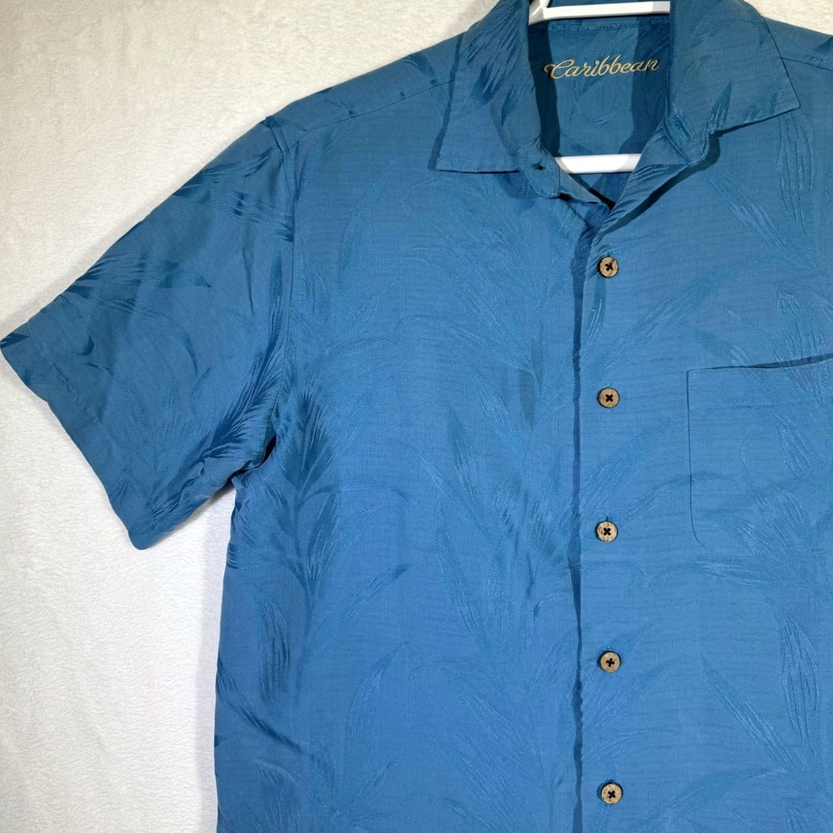 Altea Caribbean Shirt Men’s Medium Teal Blue Tropical Hawaiian 100% Polyester Light Size US M / EU 48-50 / 2 - 4 Thumbnail