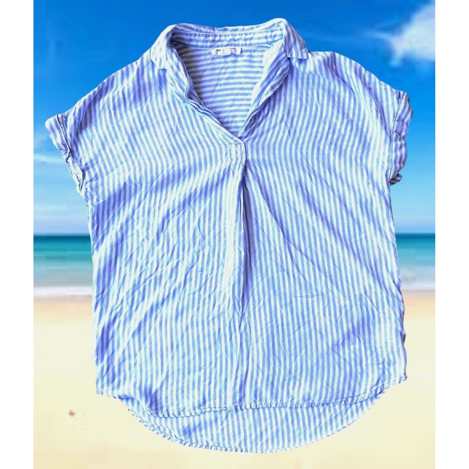 Other Beach Lunch Lounge Kenzie Shirt Small Blue White Striped Size S / US 4 / IT 40 - 7 Thumbnail
