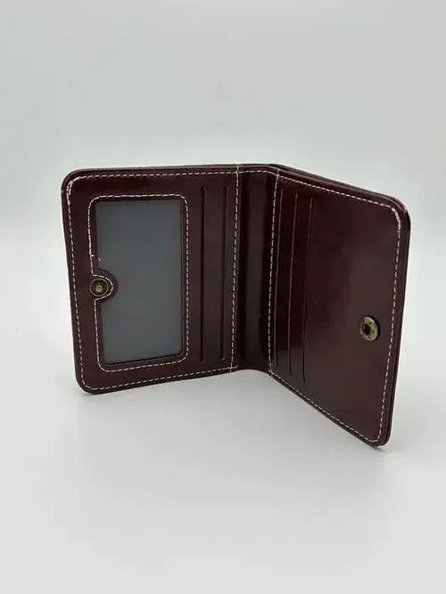 Japanese Brand Y2K Leather Cross Wallet (burgundy) Size ONE SIZE - 2 Thumbnail