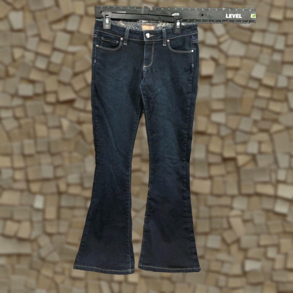 Paige Paige Jeans Flared Womens Regular Dark Blue 27 Pa ig e Flared Jeans 27 Womens Dark Wash Blue FLAW Size 27" / US 4 / IT 40 - 1 Thumbnail
