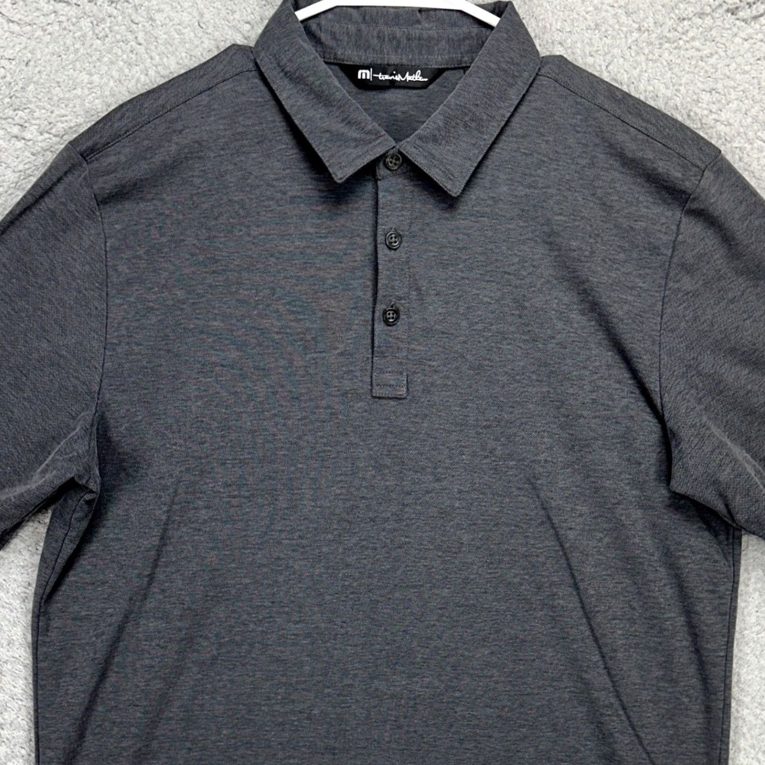 TravisMathew Travis Mathew Golf Polo Shirt Adult Mens Large Dark Grey Rugby Pima Cotton Blend Size US L / EU 52-54 / 3 - 2 Thumbnail