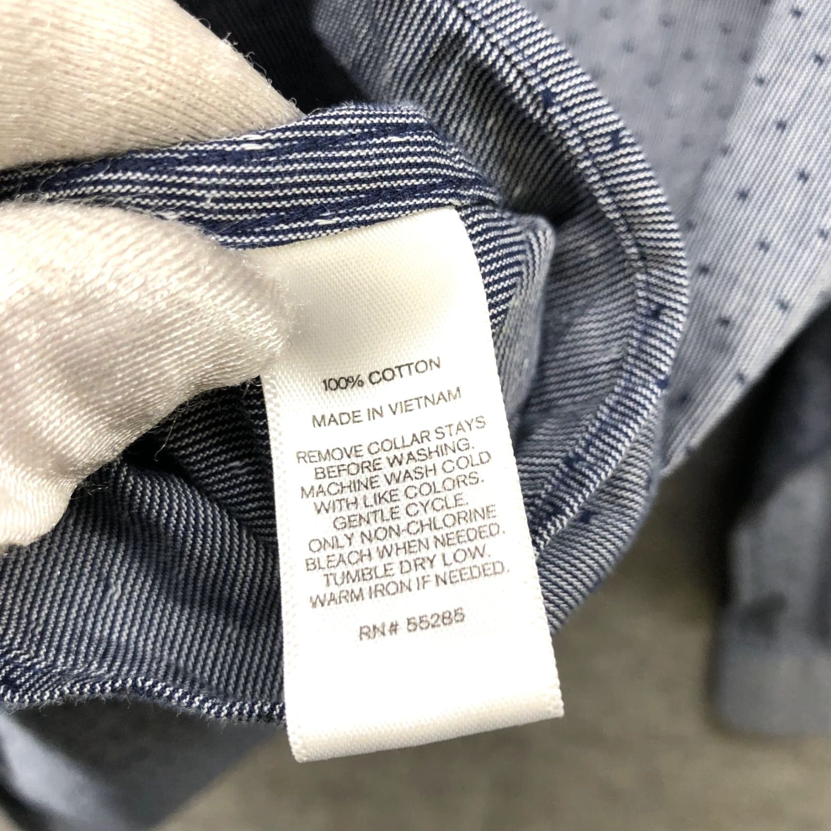 Express Express Button-Down Shirt Mens M Navy Blue Dot Print Long Sleeve Technical: Cotton Slim Fit, Casual, Workwear, Business Size 40R - 6 Thumbnail