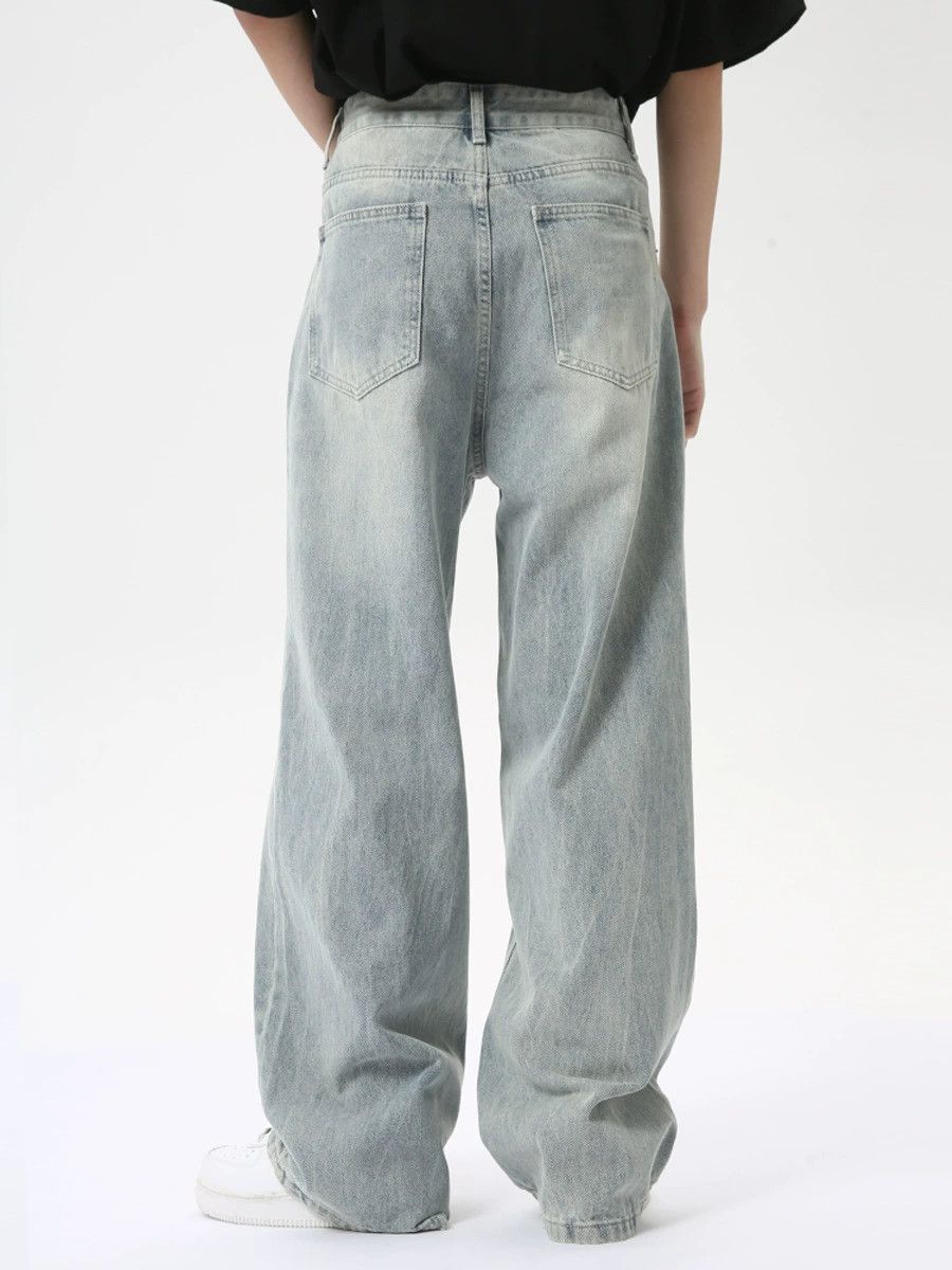 Jean American washed light blue straight loose jeans Size US 32 / EU 48 - 4 Thumbnail